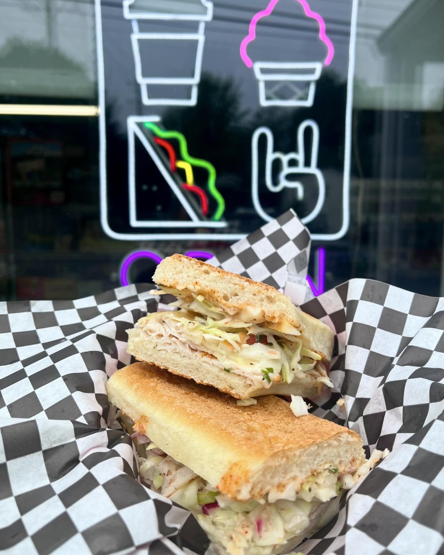 Today&rsquo;s sandwich special is the Georgia Reuben! Turkey + Swiss plus housemade slaw and Thousand Island dressing pressed and all melty and delicious. 🥪 Available today - and you can order it online! Just choose the &ldquo;Sandwich Special&rdquo