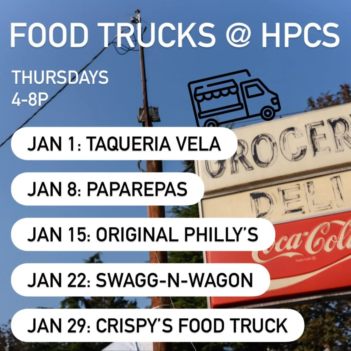 January&rsquo;s food truck lineup is here! With the return of some neighborhood favorites, and a couple new trucks in the mix!

#foodtrucks #seattlefoodtrucks #highlandpark #cornerstore #westseattle