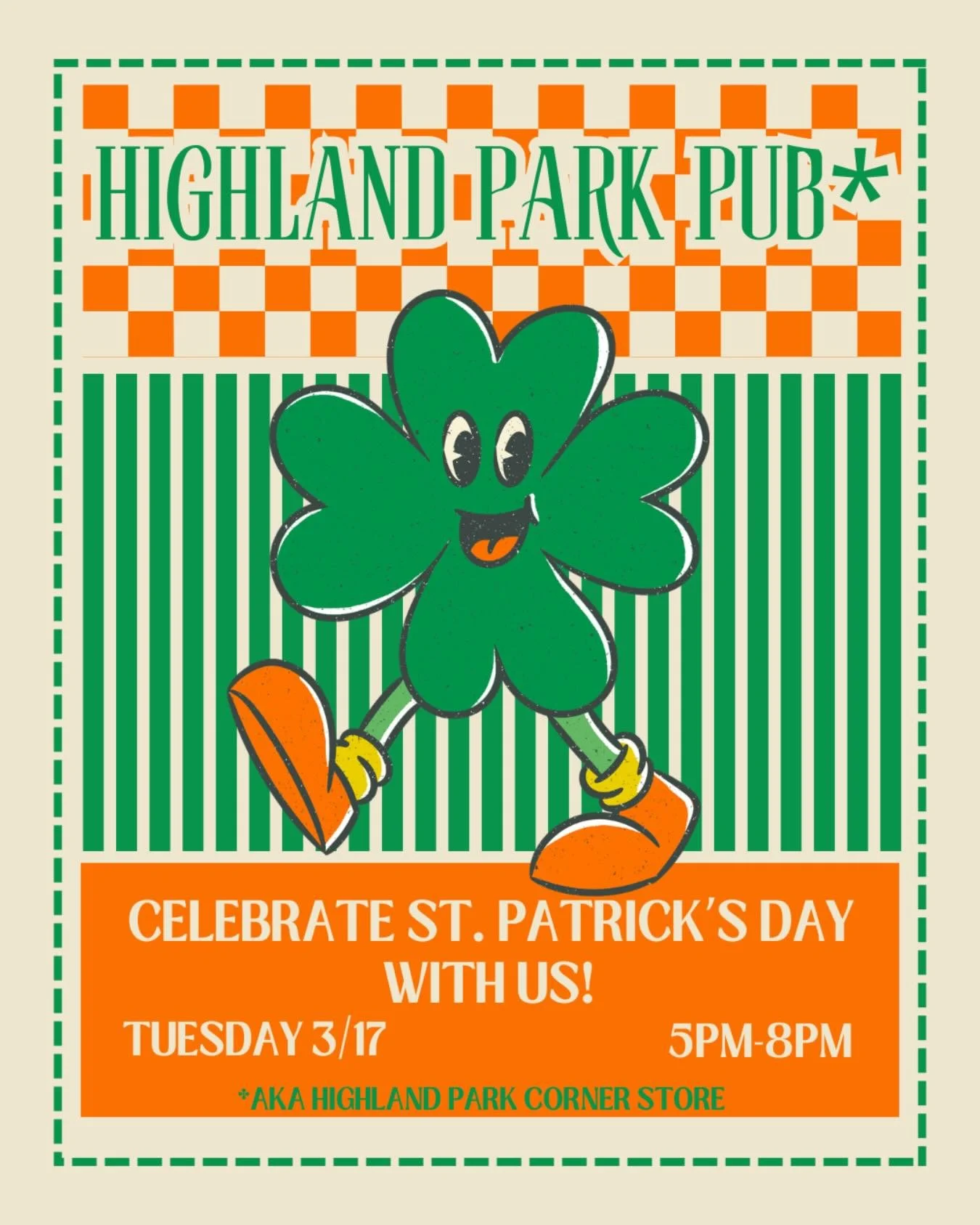 The Highland Park Pub is coming back! Join us on Tuesday March 17th from 5-8pm for a St. Patrick&rsquo;s Day celebration with your friends and neighbors ☘️ We&rsquo;ll have corned beef sandwiches 🥪 loaded baked potatoes 🥔 green beer 🍻 Shamrock Sco