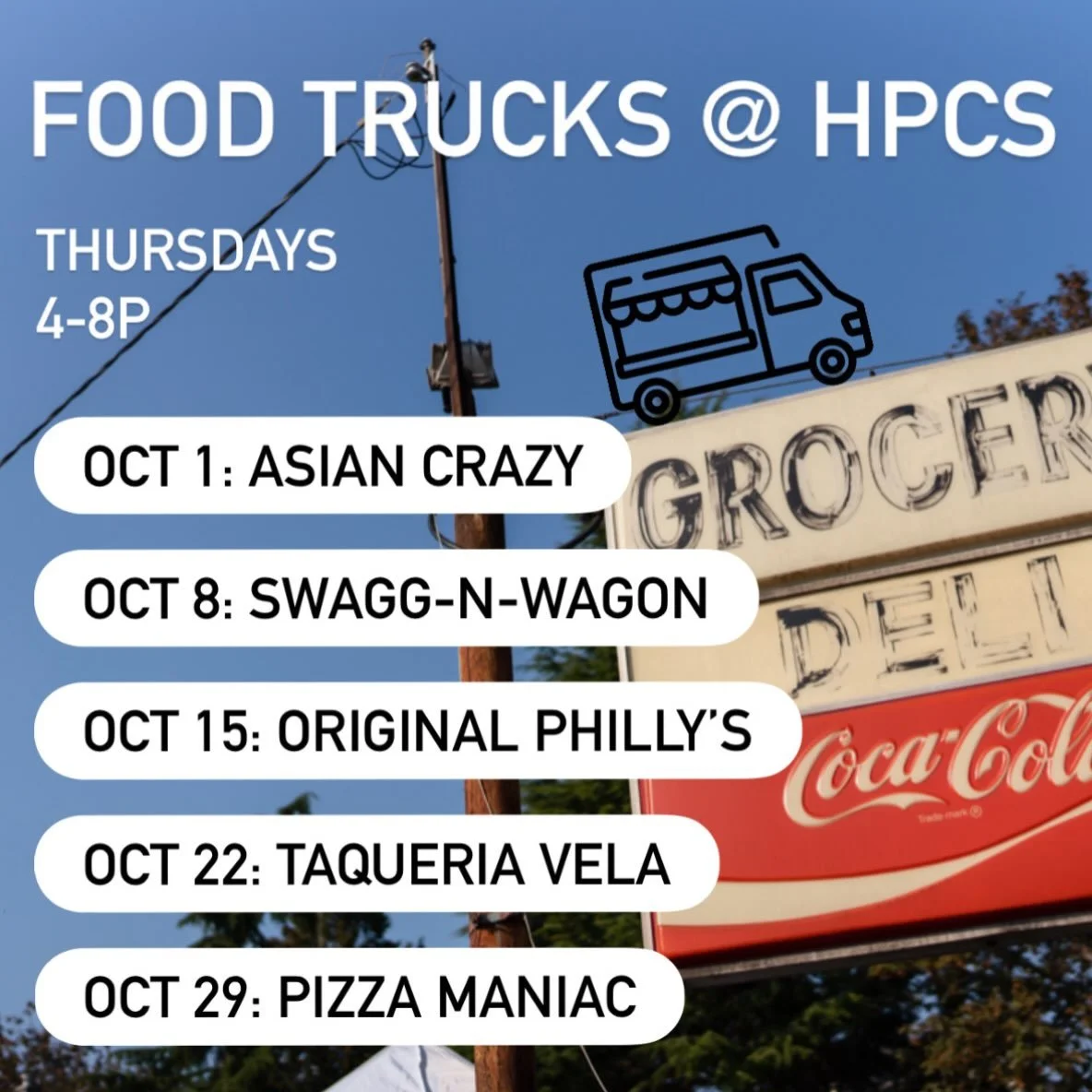 October&rsquo;s food truck is full of neighborhood faves! 🙌 
@asiancrazy2022 
@swaggnwagon 
@theoriginalphillys 
@taqueriavela 
@pizzamaniacpnw 

Come hang out with your neighbors and get some delicious dinner Thursday nights! 

#foodtrucks #highlan