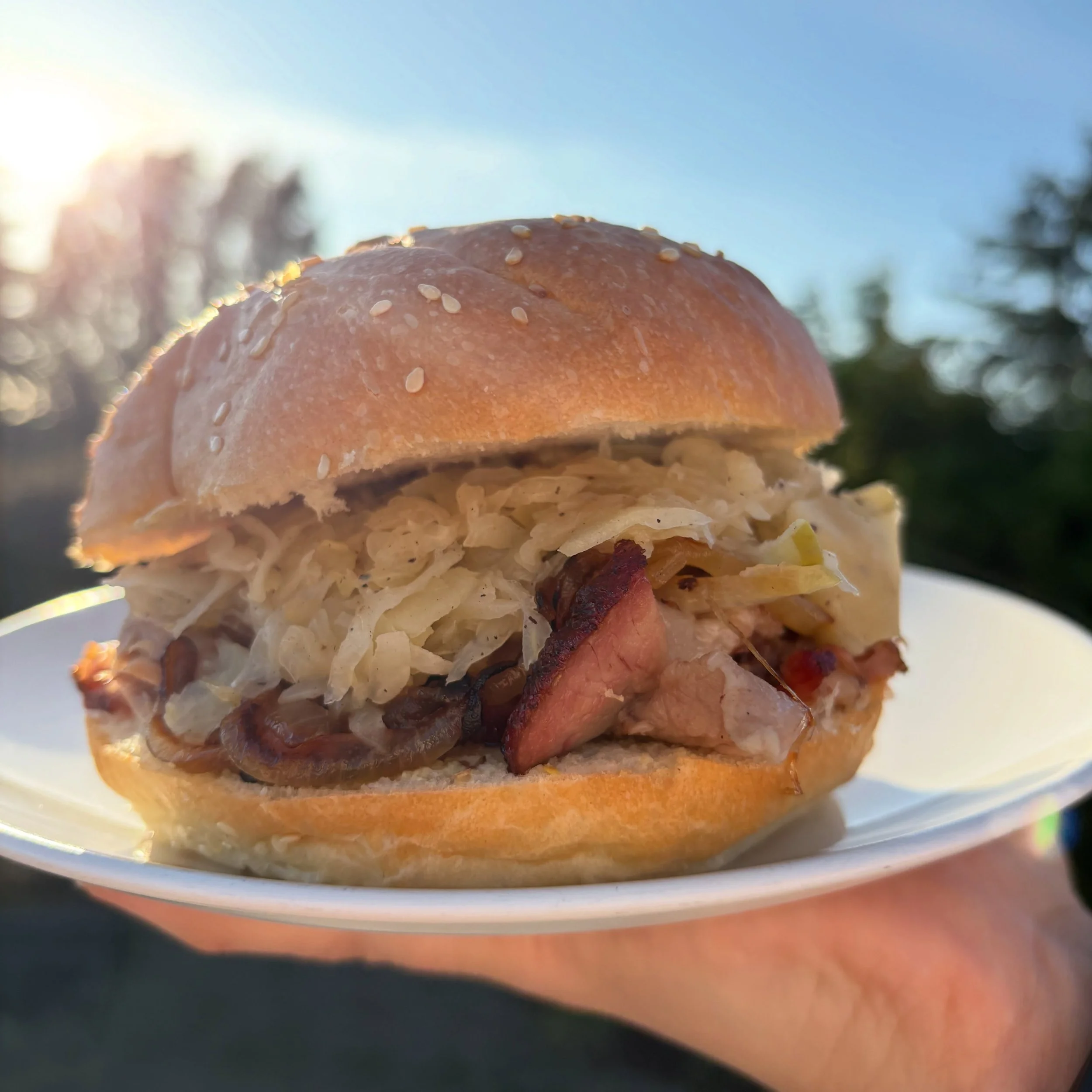 A little something extra special for Oktoberfest: our Smoked Pork Sandwich!

Smoked pork, charred onions, apple caraway kraut, and stoneground mustard on a Kaiser roll. Here for one day only - 10/3 from 12pm until sell out. 

Come hungry!

#oktoberfe