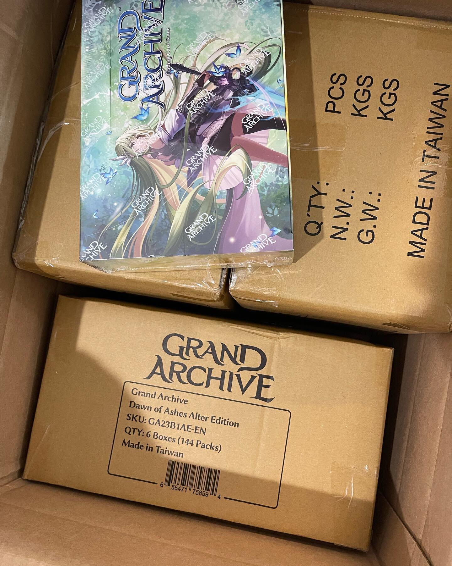 Restock on grand archive 10 cases and 5 cases of starter decks we will be hosting tutorials and tournaments Wednesday at 7pm don&rsquo;t miss out on this new game that&rsquo;s taking off !! Purchase online or in store , we ship anywhere in the USA. W