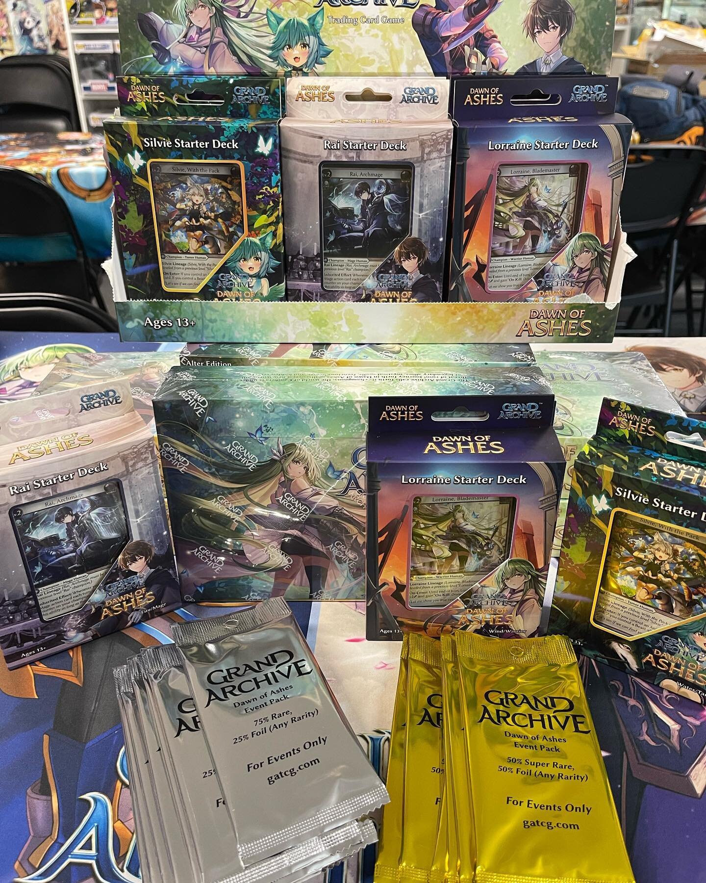 #grandarchive and #battlespiritsaga tournament tonight at 7pm. Get the new tournament packs and events packs with great exclusive cards inside! Let&rsquo;s get a good crowd for these box tournaments. 
Extra tps for top ranks double winners packs . If