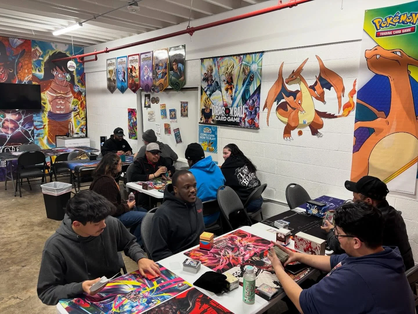 Busy One Piece locals with the recent release of OP14! Reminder we host One Piece tournaments Wednesdays at 7:15, Saturdays at 3:45 and Sundays at 1:30! See y&rsquo;all at the shop!

#LocalCardShop #LocalGameStore #OnePiece #OnePieceTCG #OnePieceAnim