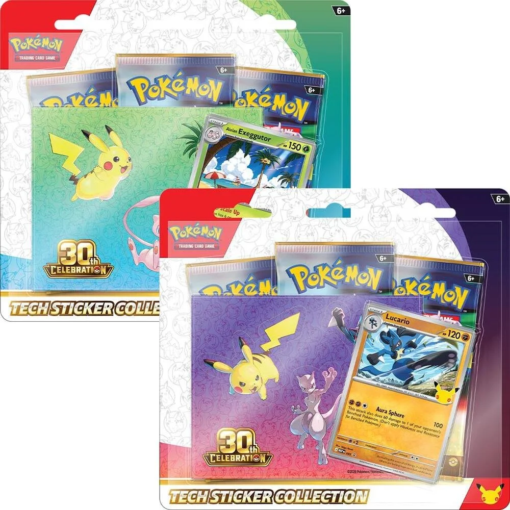 Pokemon: 30th Celebration - Alolan Exeggutor / Lucario Tech Sticker Collection (Set of 2)