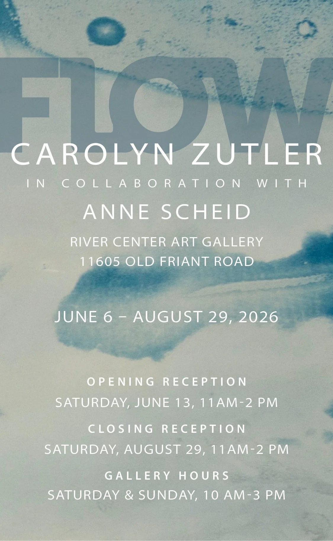FLOW: An Art Exhibition by Carolyn Zutler in collaboration with Anne Scheid