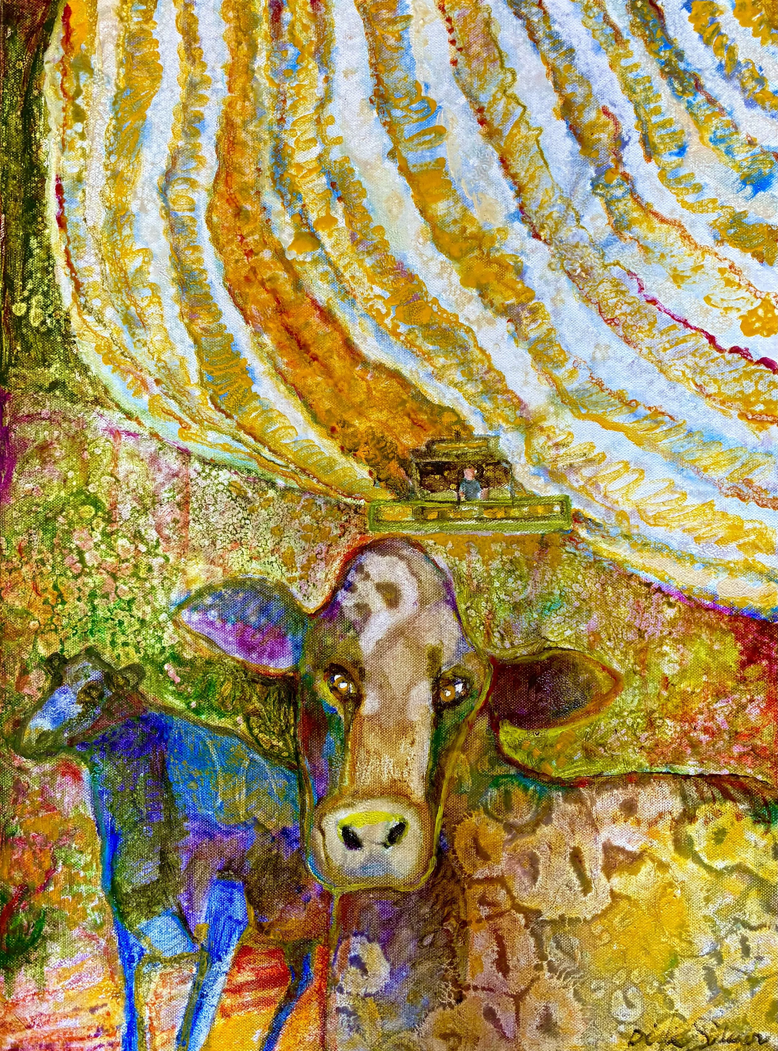 Machines and Technology Honorable Mention: "Two Cows, One Man," Dixie Salazar