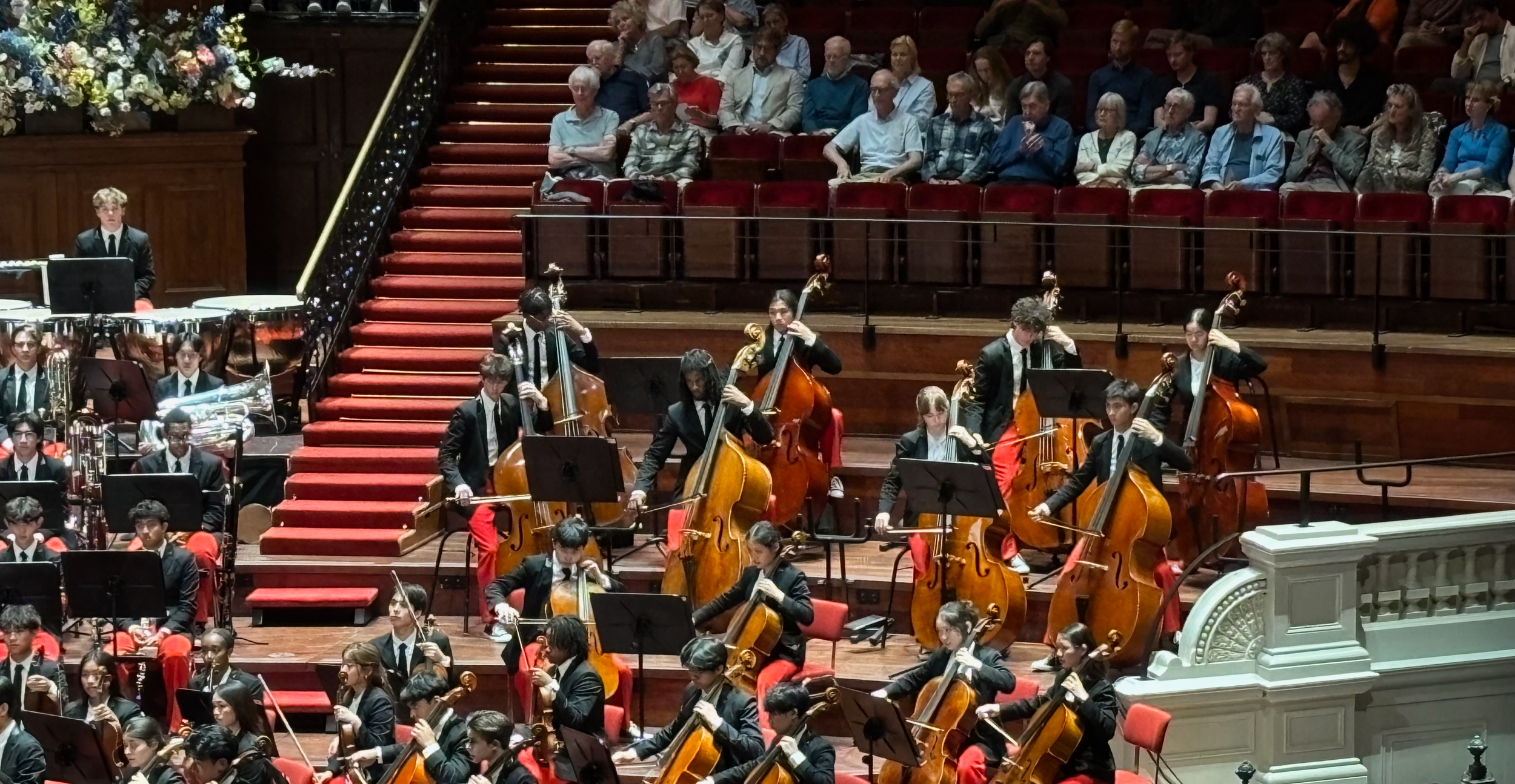 Cade leading the bass section at Amsterdam's Royal Concertgebouw