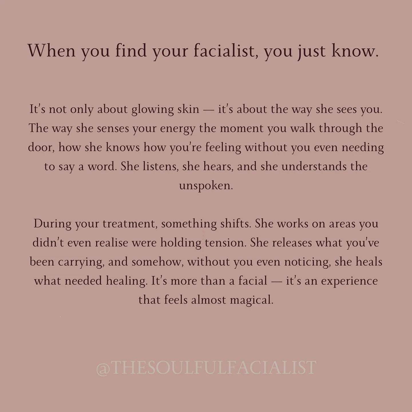 when you find your facialist, you just know 🫶