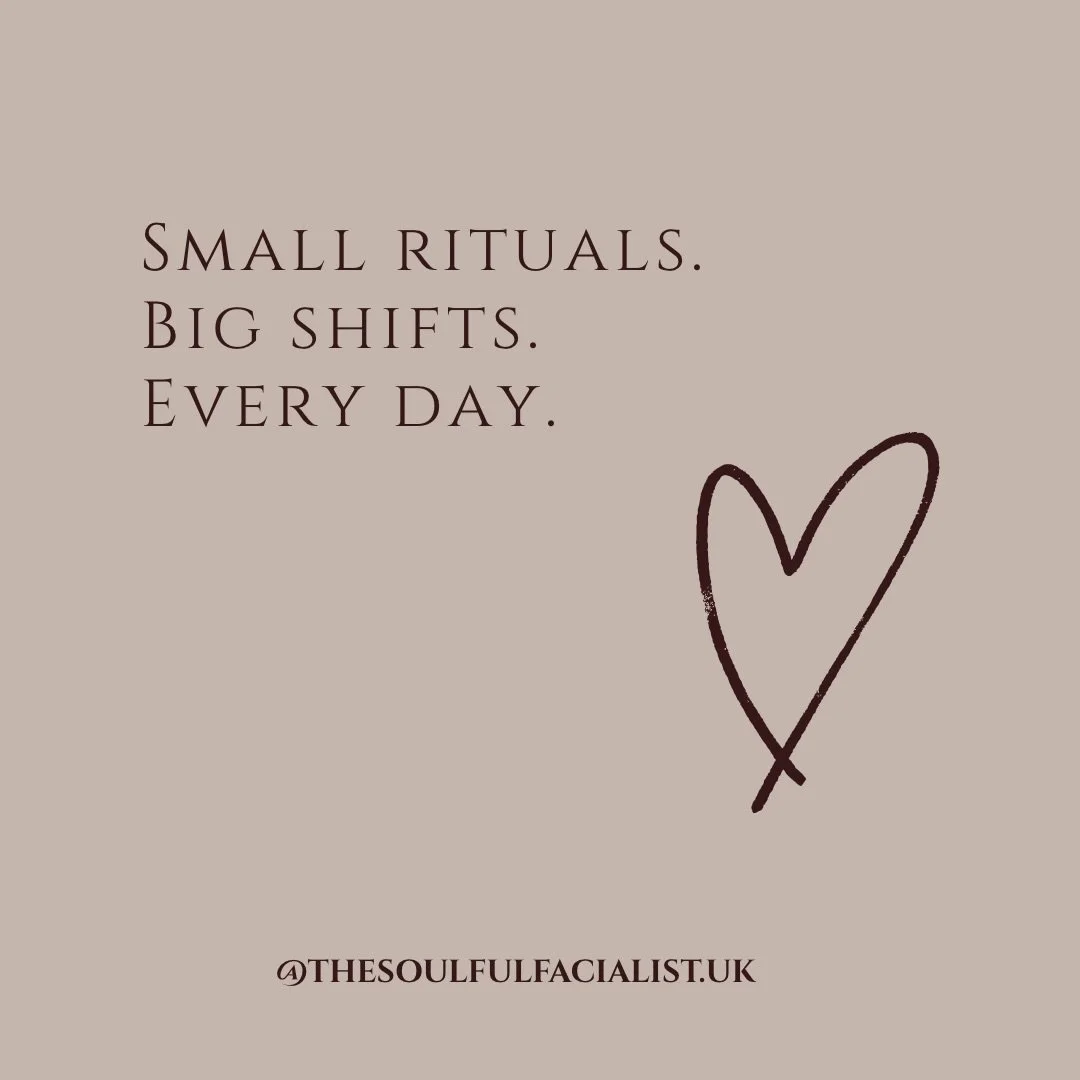 Glow isn&rsquo;t an accident.
It&rsquo;s a habit.

Daily rituals &rarr; calmer mind
Calmer mind &rarr; healthier body
Healthier body &rarr; glowing skin

Small rituals.
Big shifts.
Every day.

The Soulful Facialist x