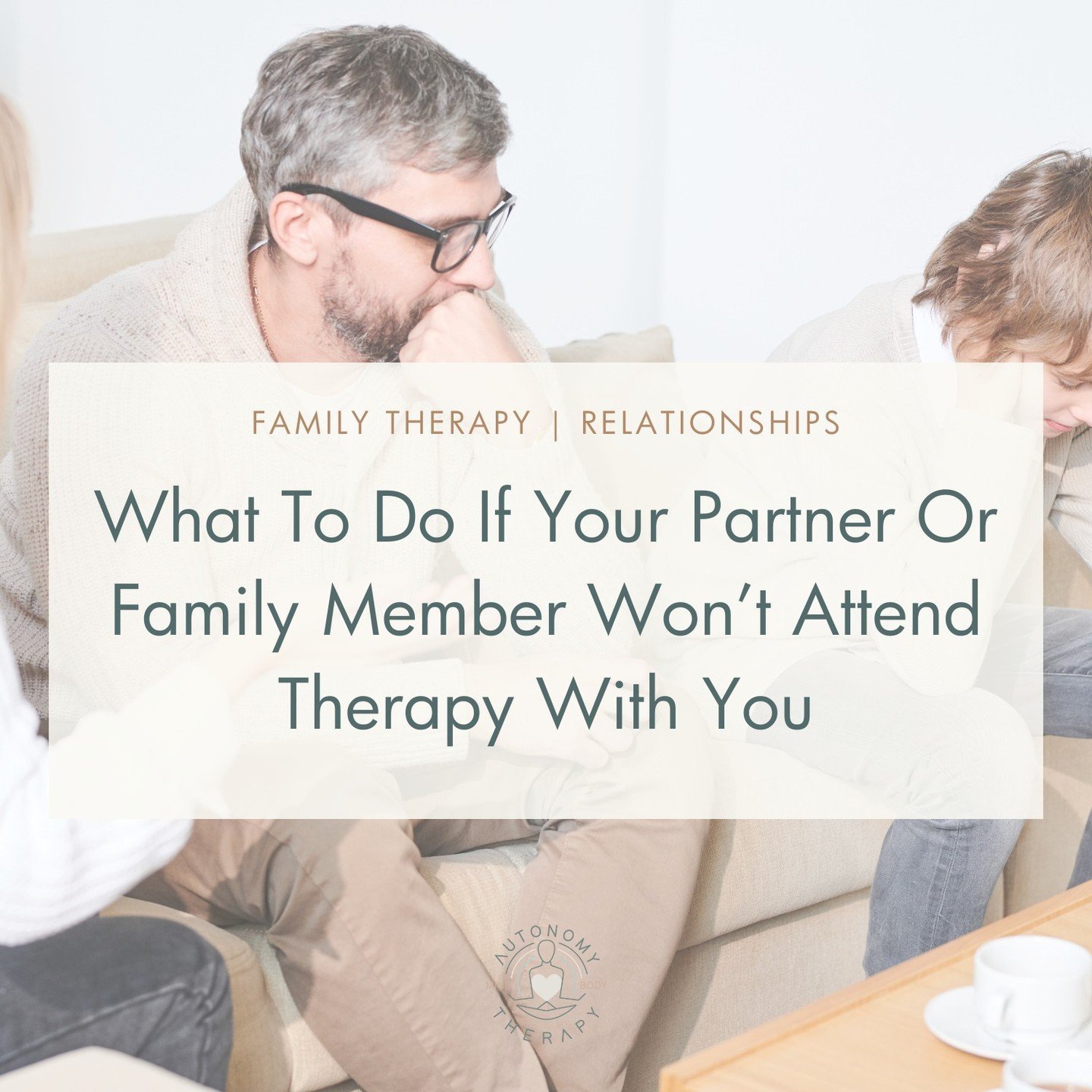 New blog alert (thanks to @recoverywithtiffany 👀)!⁠
⁠
When it comes to family or couples therapy, it's not uncommon to encounter resistance. Wanting to have a family member or partner come to therapy may seem like a great idea to you, but ⁠there may