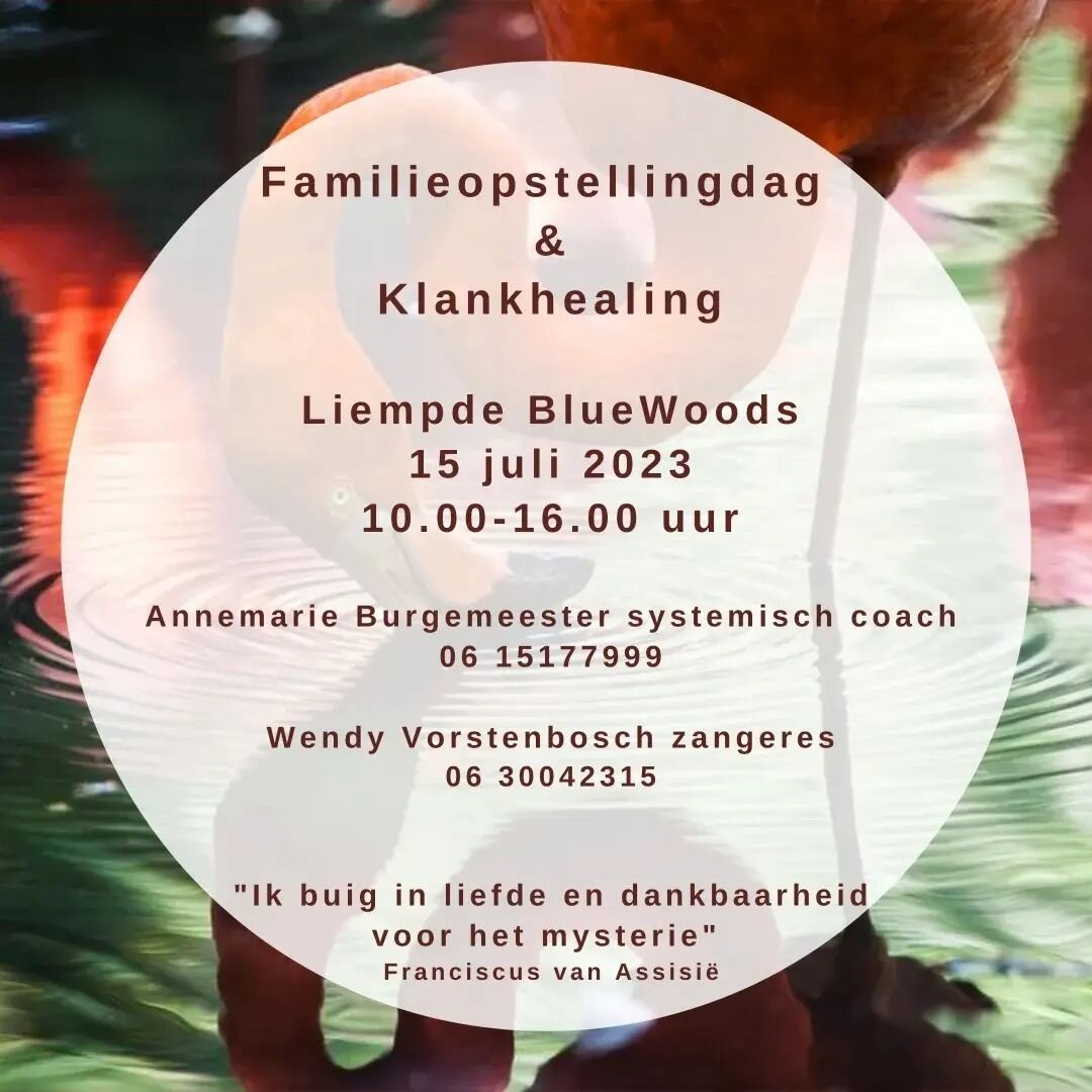 Ben je ge&iuml;nteresseerd in systemisch werk? Wil je een coachvraag inbrengen die wordt opgesteld of representant zijn? Wees welkom op deze gelegenheids-samenwerking met zangeres Wendy Vorstenbosch. Voor meer informatie klik op de hipsy event link i