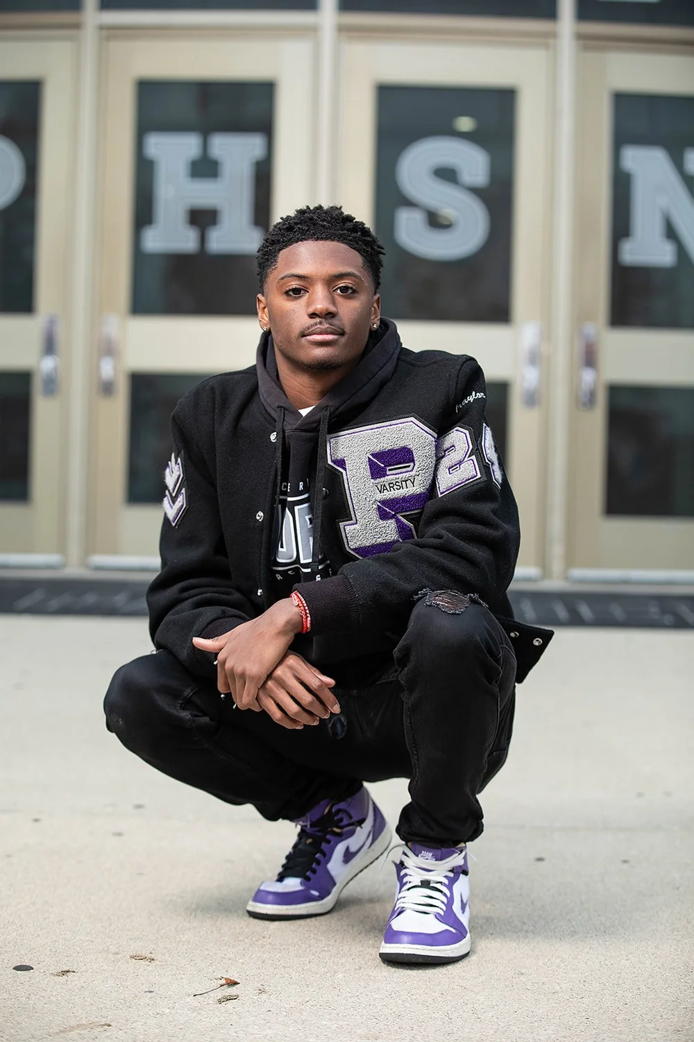 Senior portrait in Pickerington North football jersey