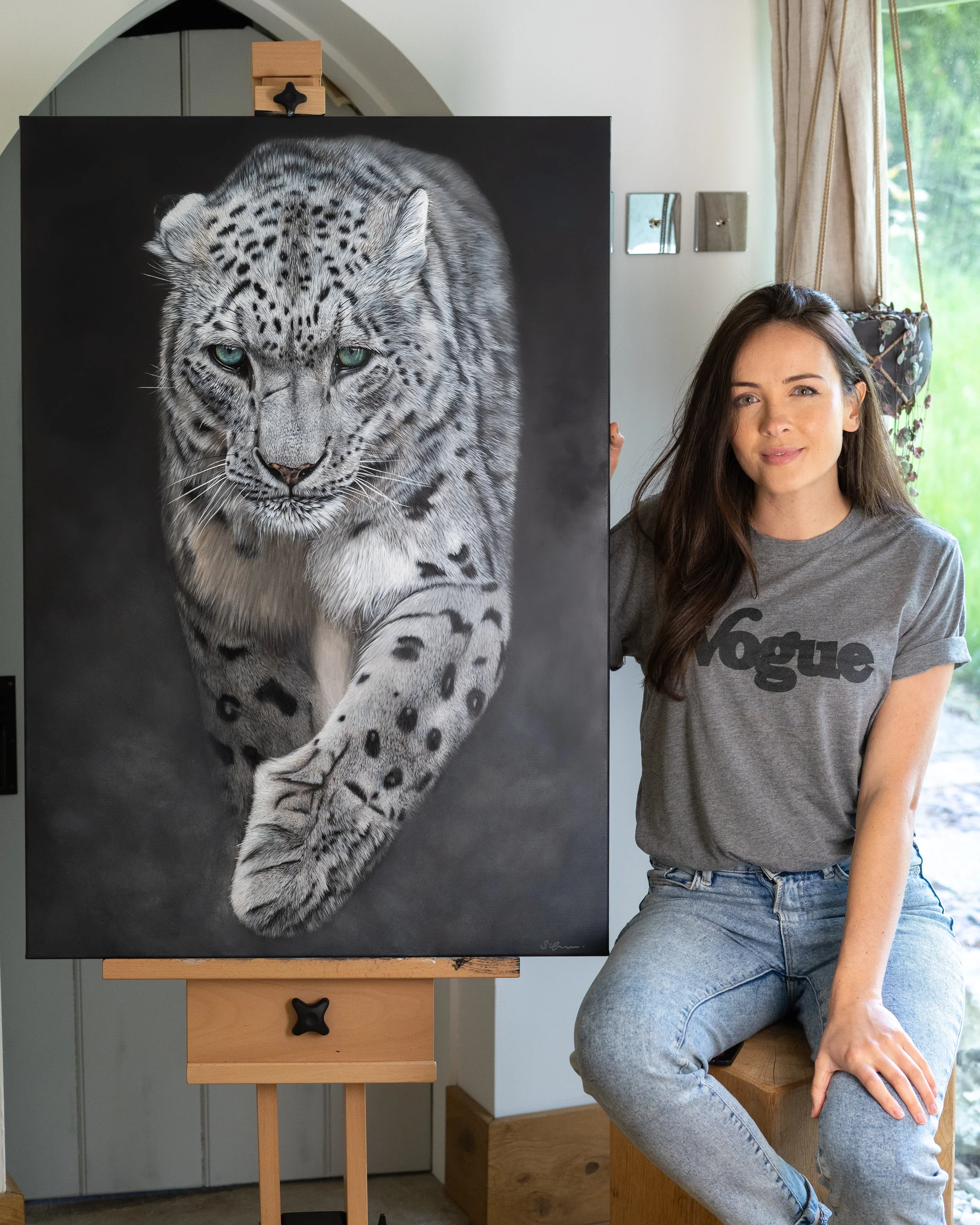 Snow Leopard print by artist sophie green