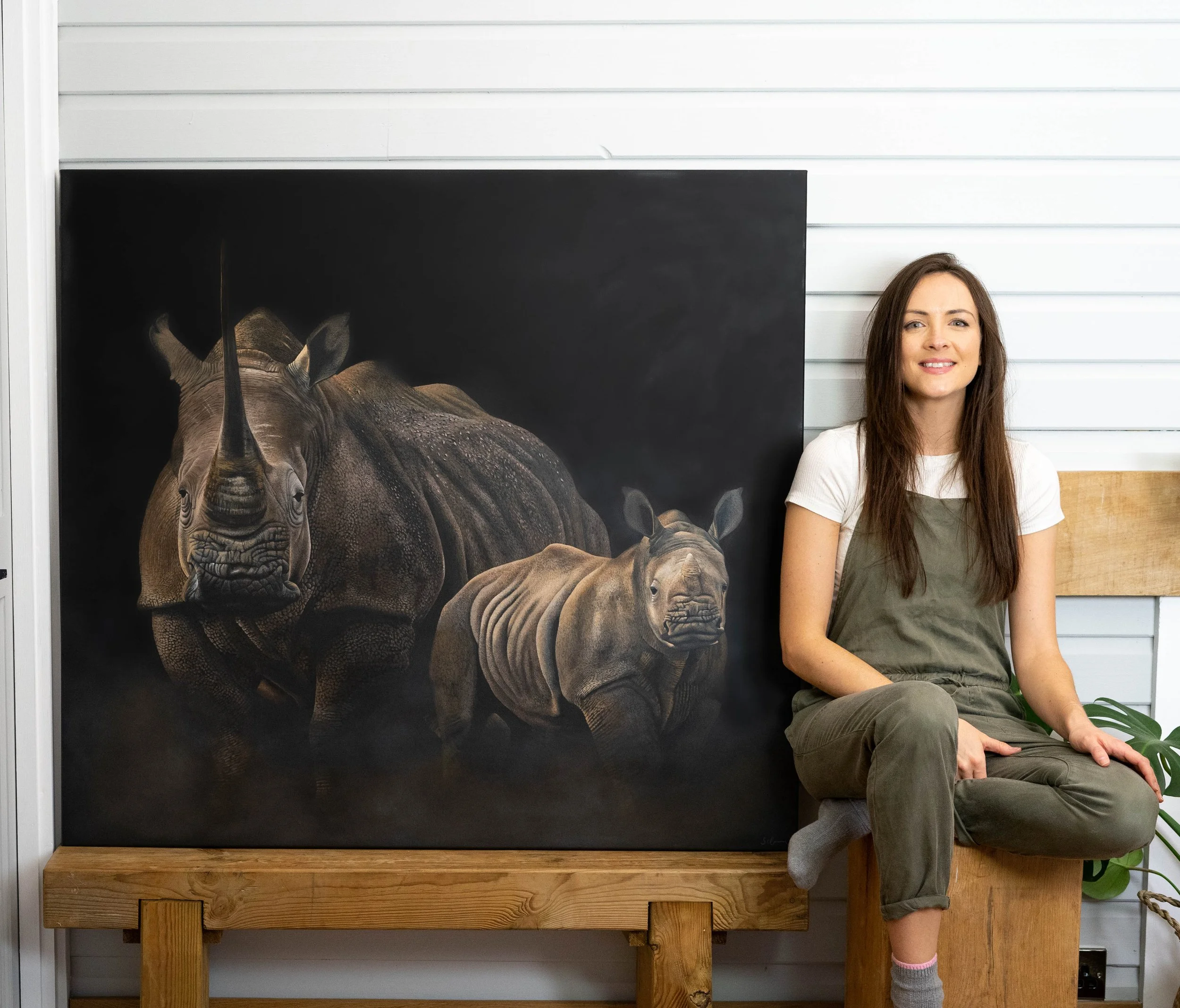 Rhinoceros print by artist Sophie Green