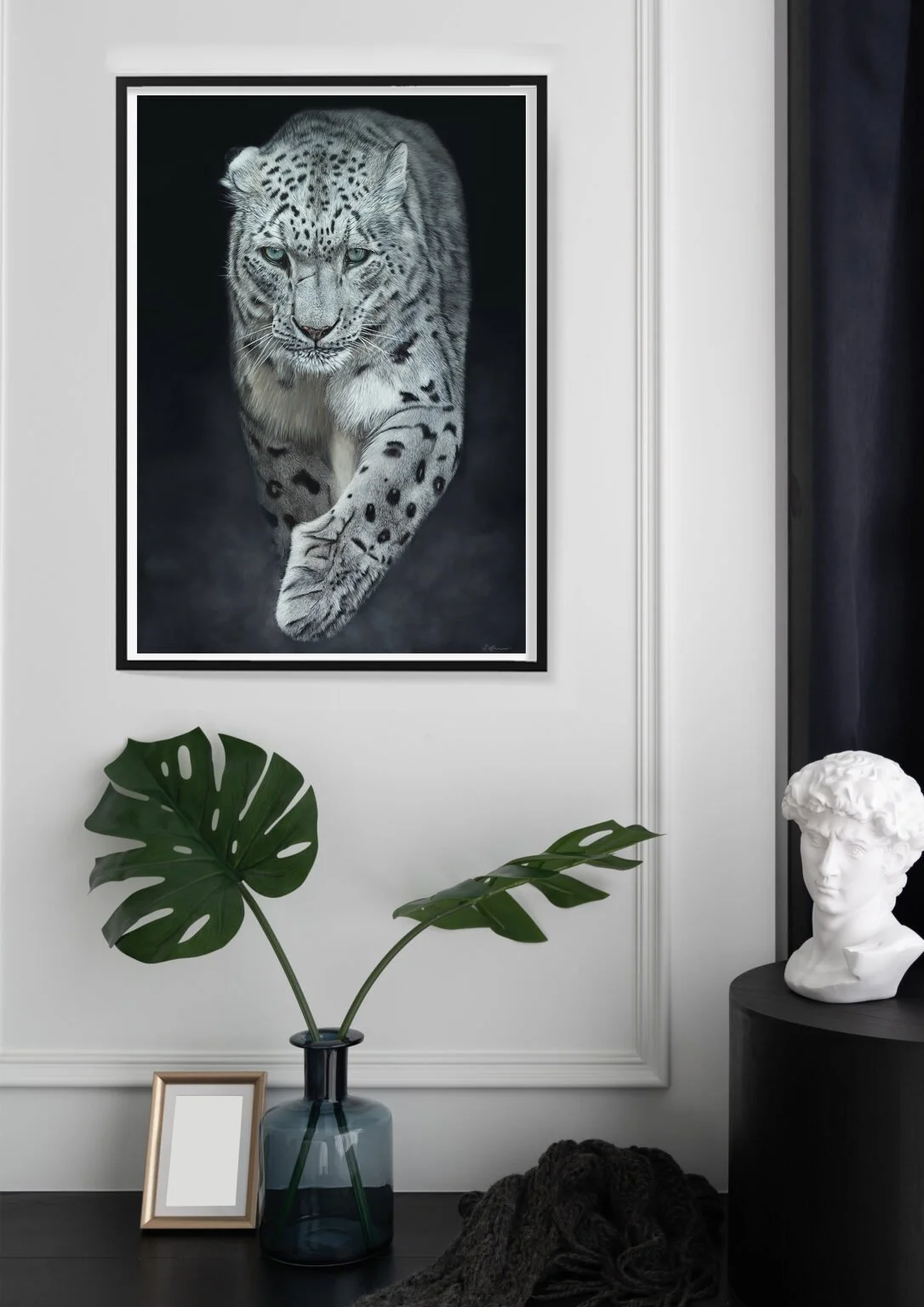 Snow Leopard print by artist sophie green