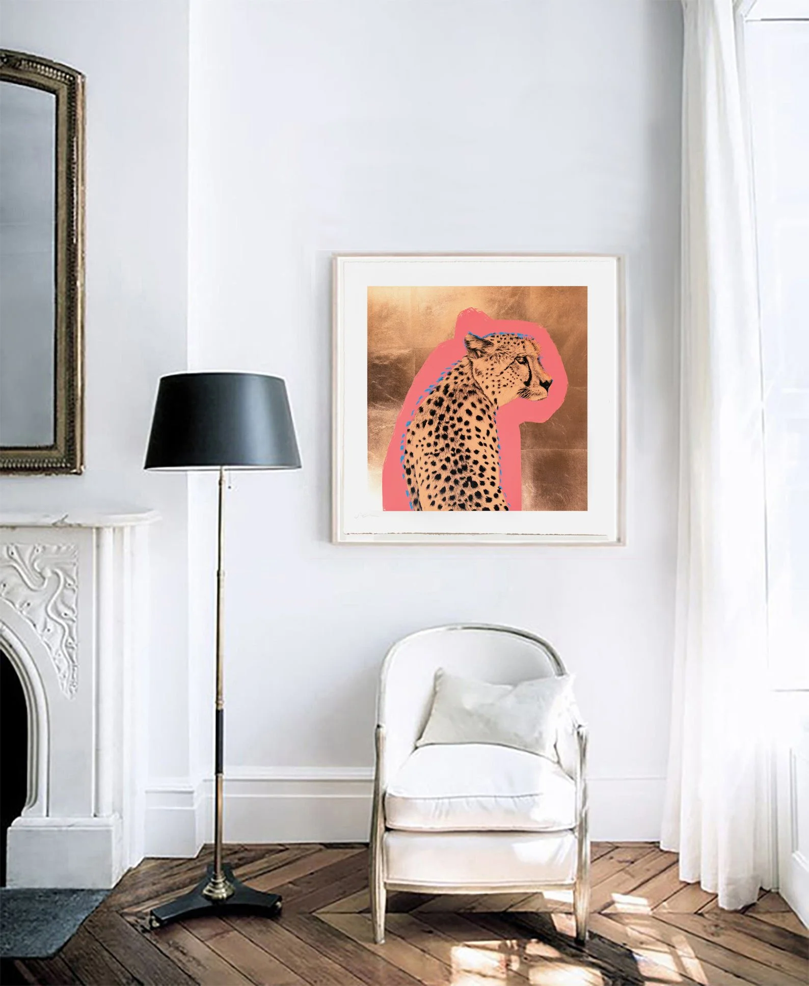 Cheetah screen print by contemporary artist Sophie Green