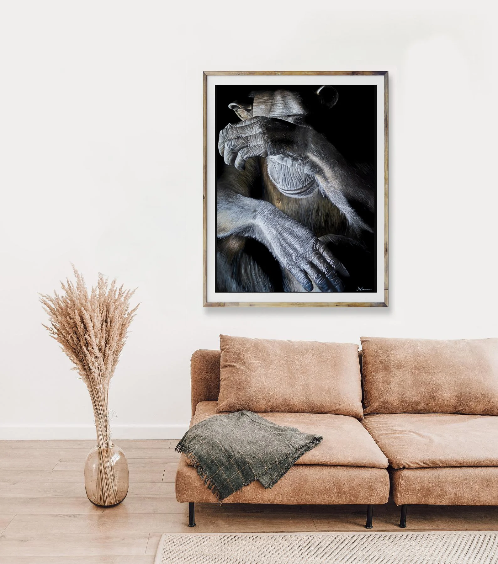 Chimpanzee print by artist Sophie Green