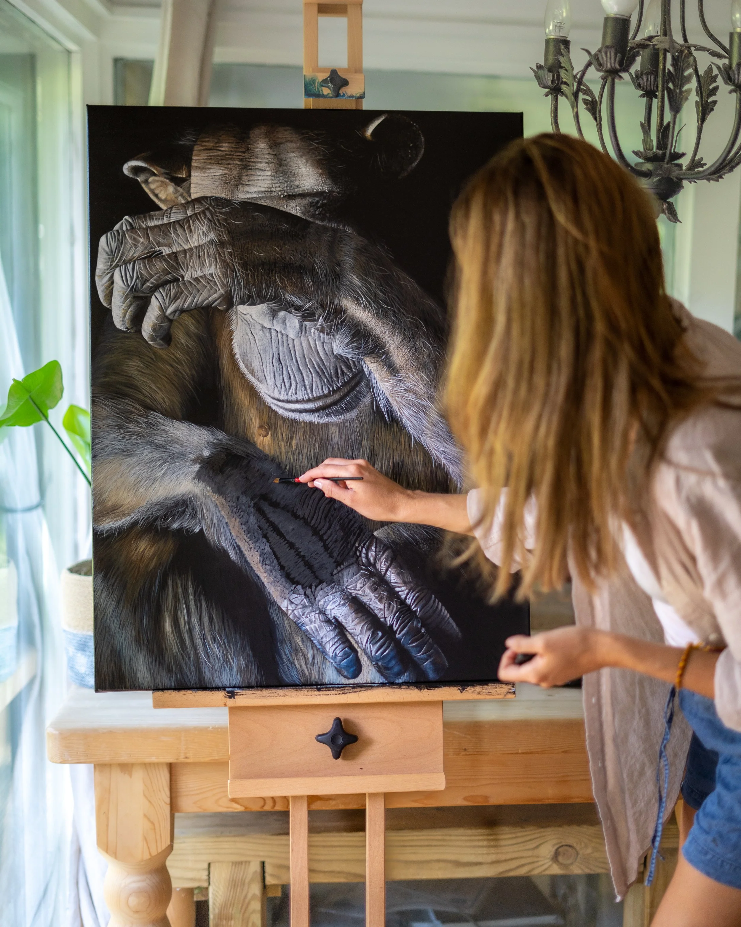 Chimpanzee print by artist Sophie Green