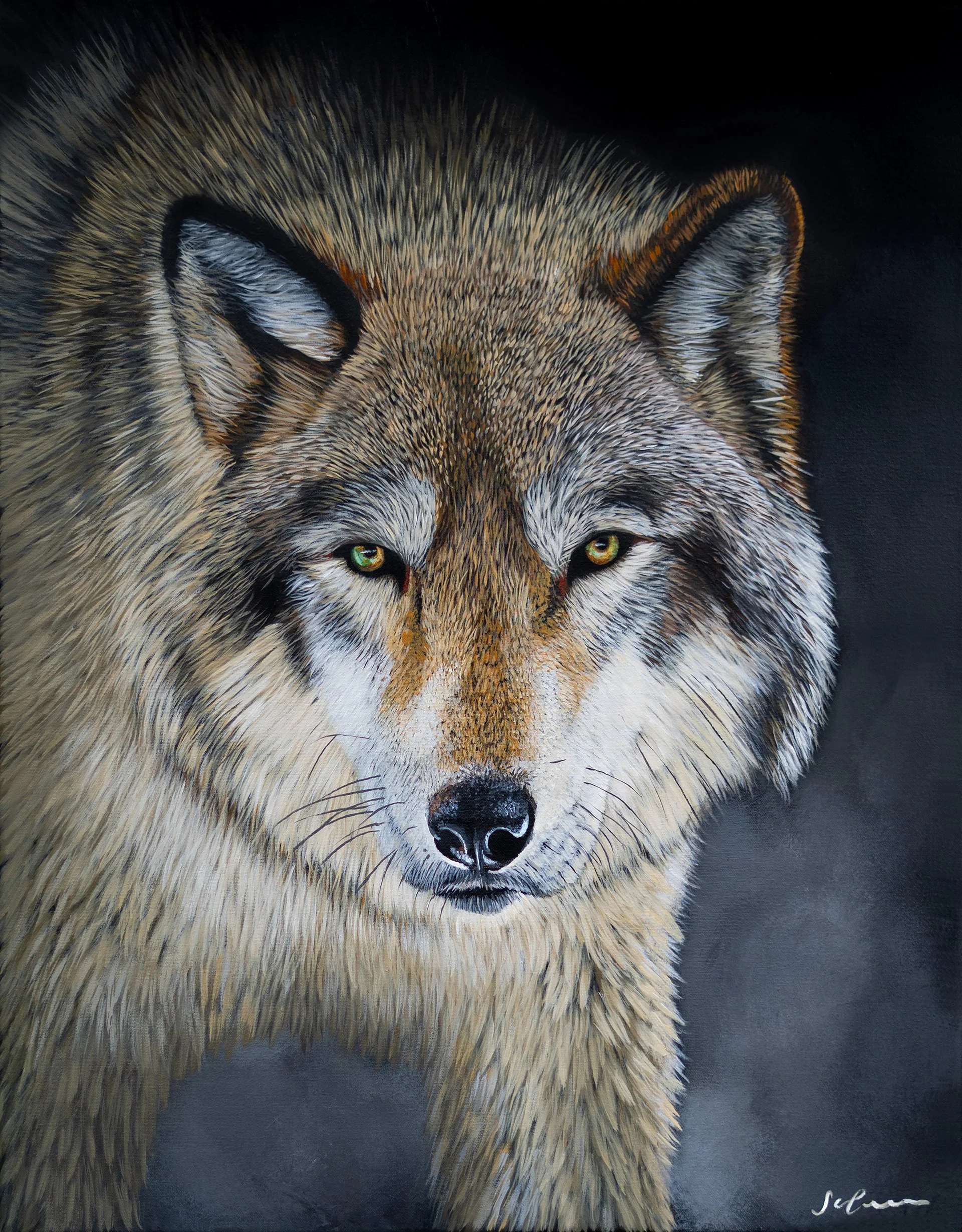 Artist Sophie Green’s painting of a wolf