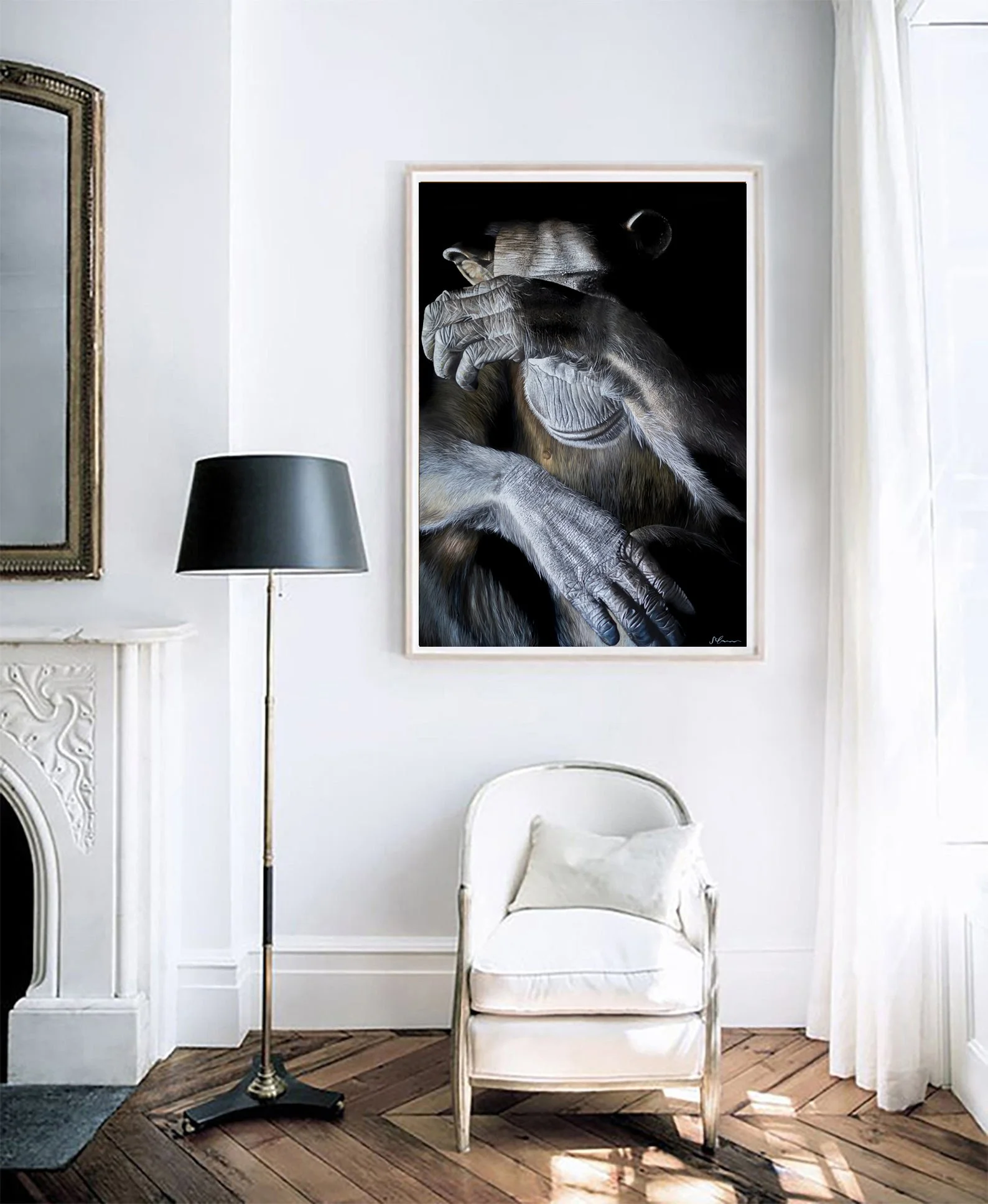 Chimpanzee print by artist Sophie Green