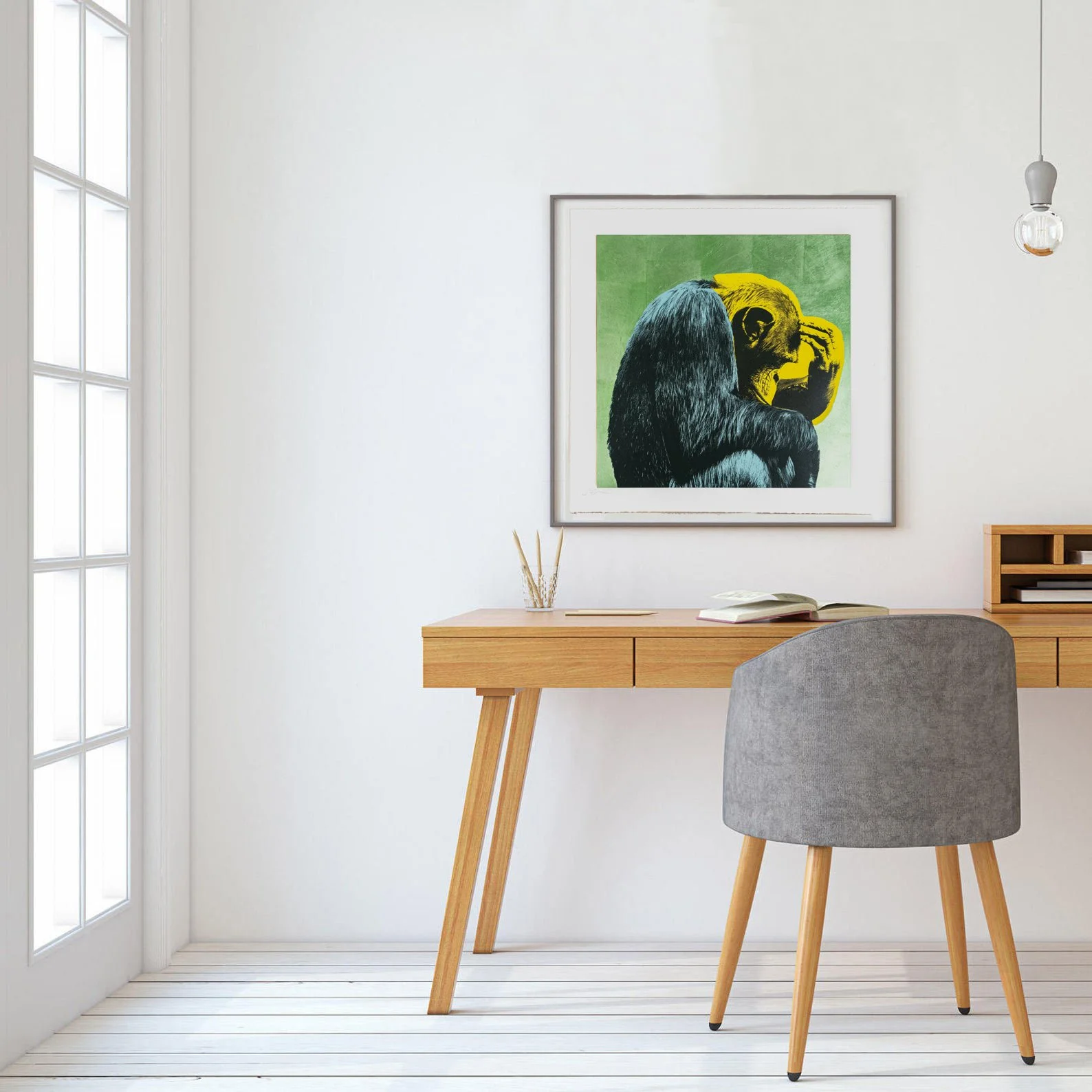 Chimpanzee screen print by contemporary artist sophie green