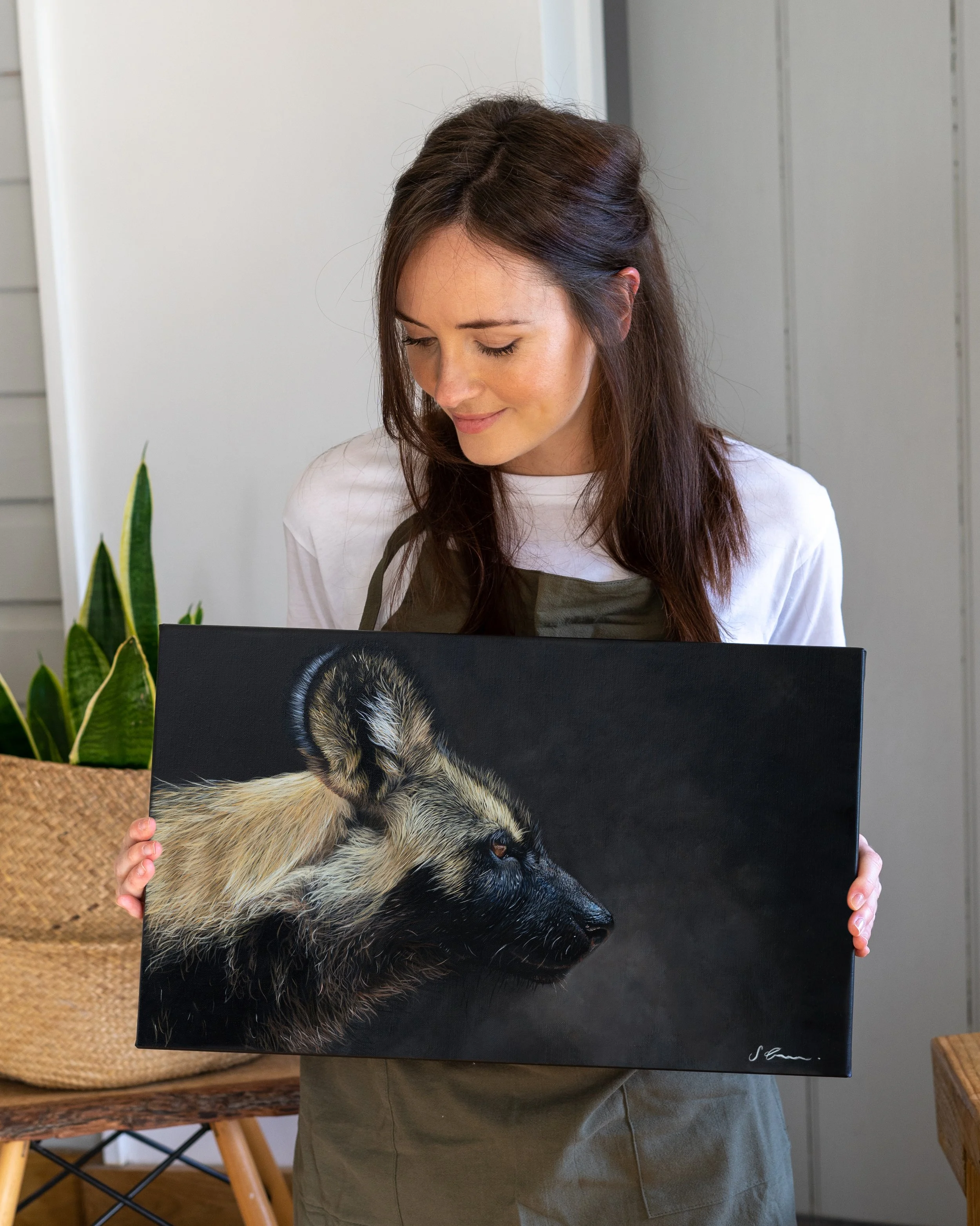 African wild dog print by artist sophie green