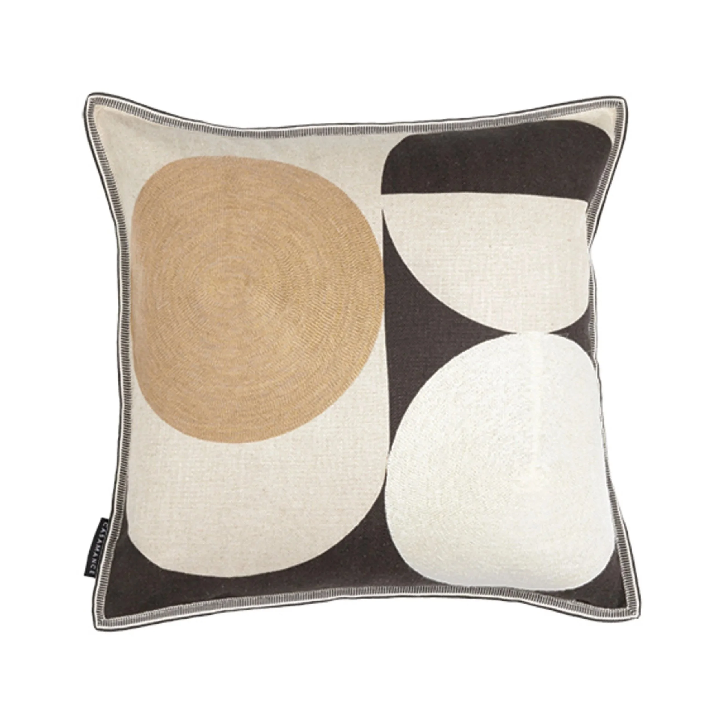 Ellipse Square Cushion – Noir Naturel Ivoire
