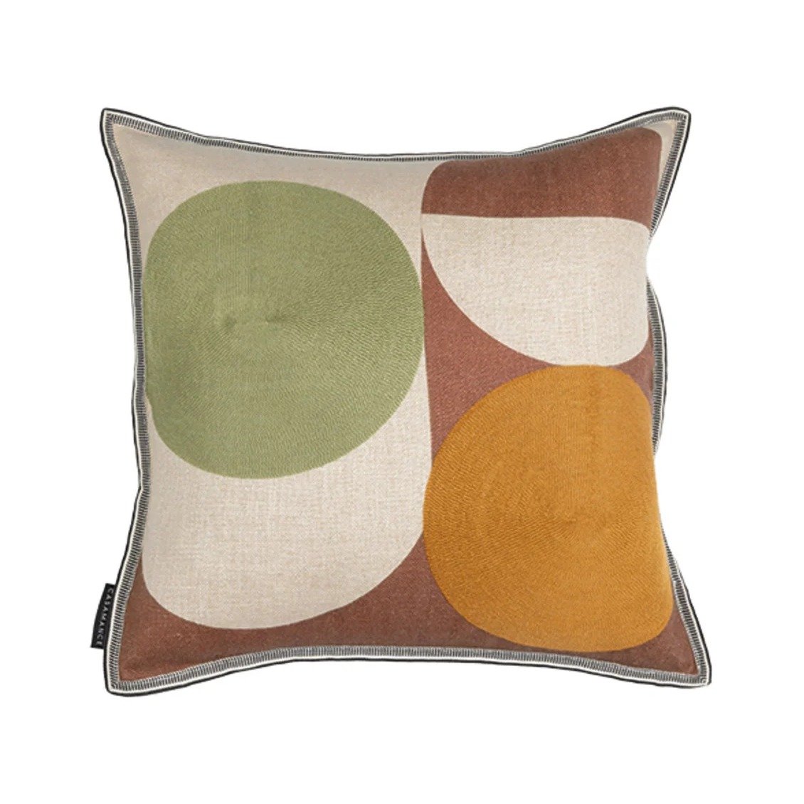 Ellipse Square Cushion – Cuivre Kaki Ocre
