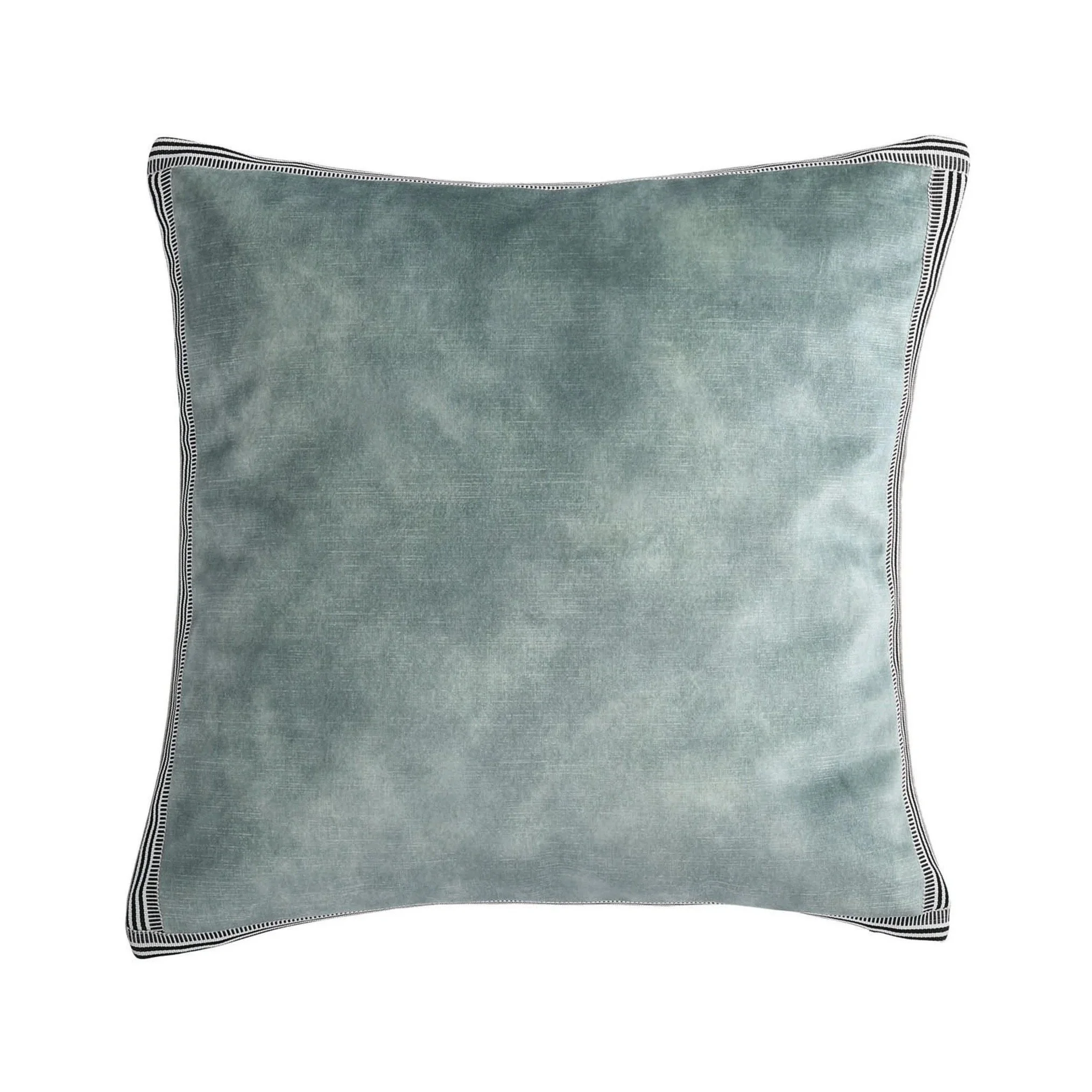 Maison Casamance Manade Vert de Gris velvet cushion, 45 × 45 cm square, front view