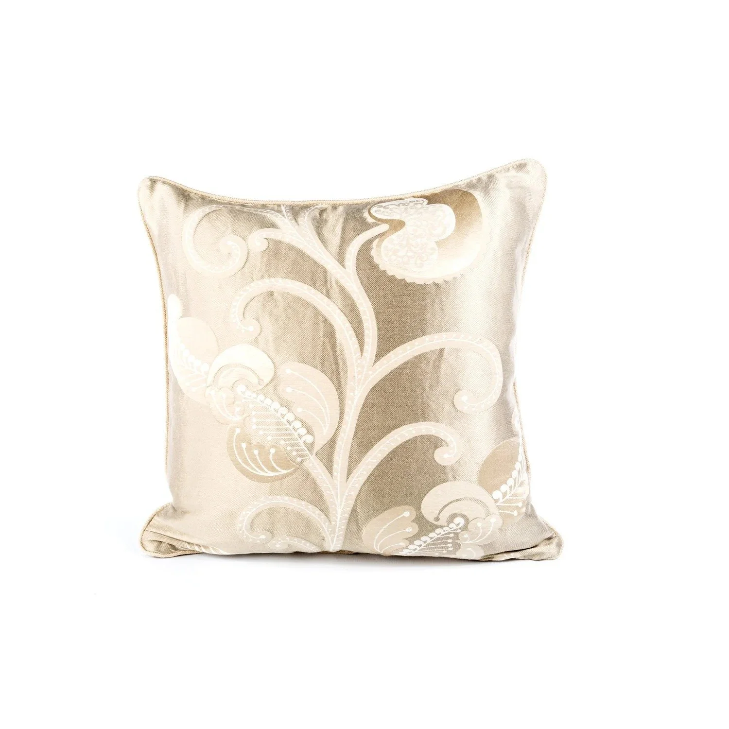 Neisha Crosland Sea Thistle woven silk cushion in cream porcelain