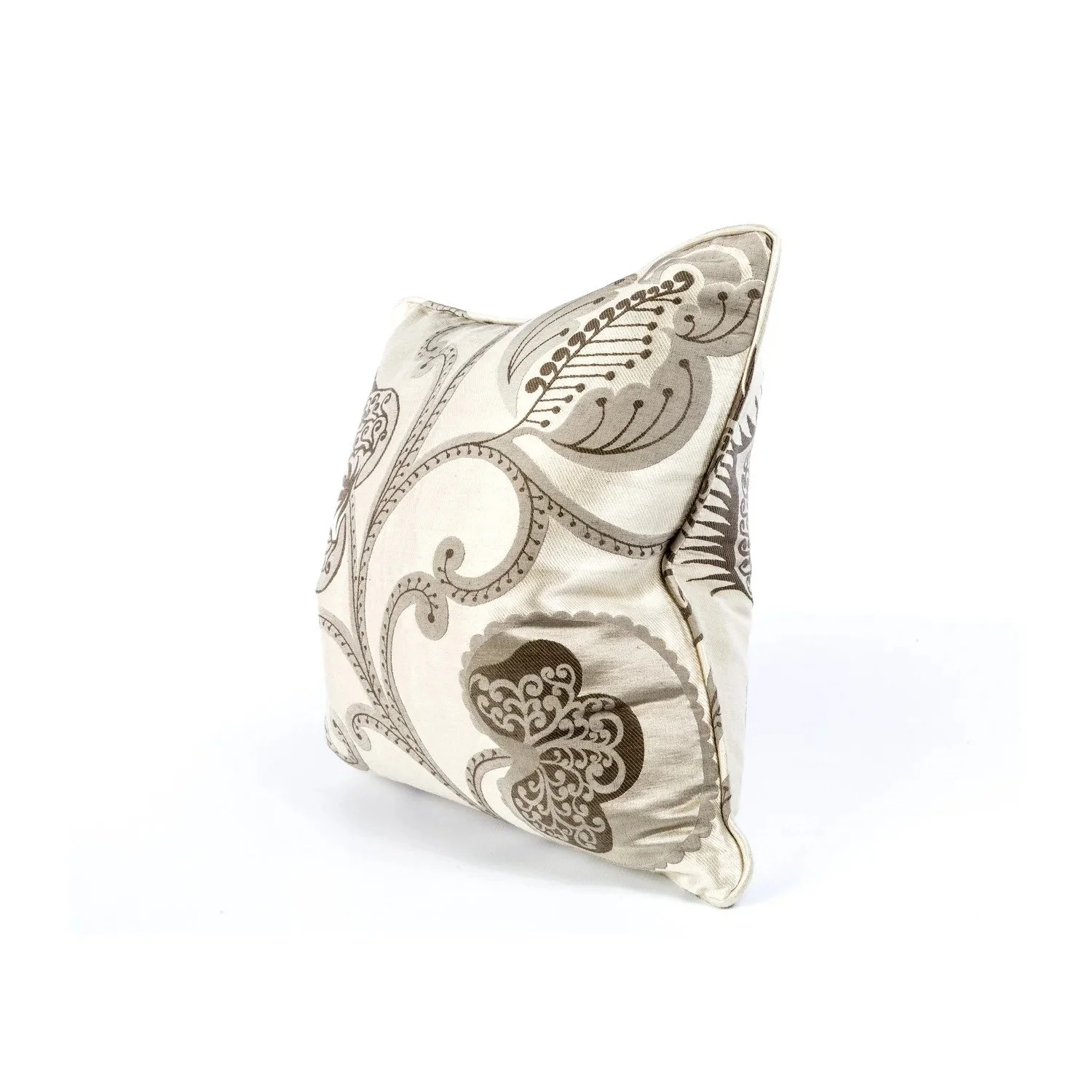 Sea Thistle silver grey cushion, side view