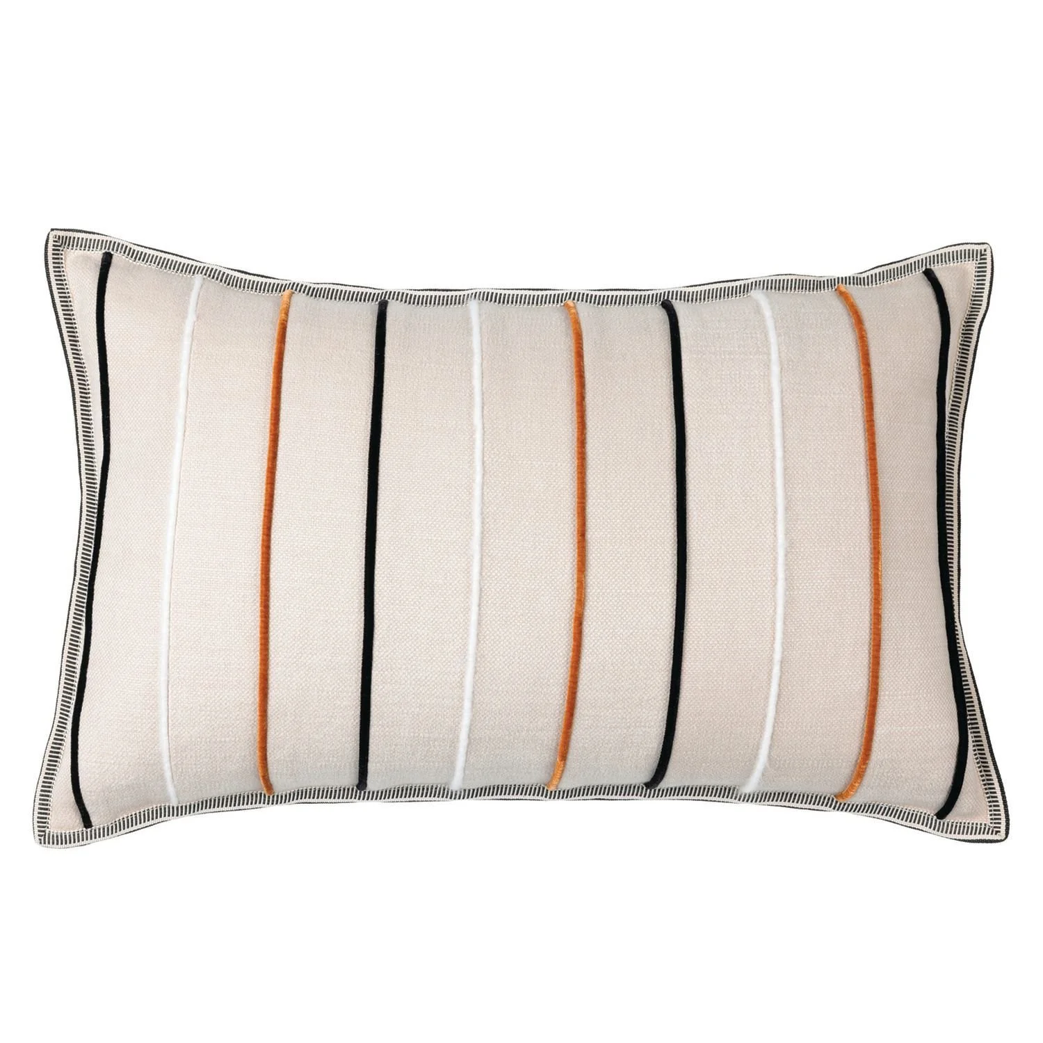 Maison Casamance Killin Noir Beige cushion, 40 × 60 cm, front view