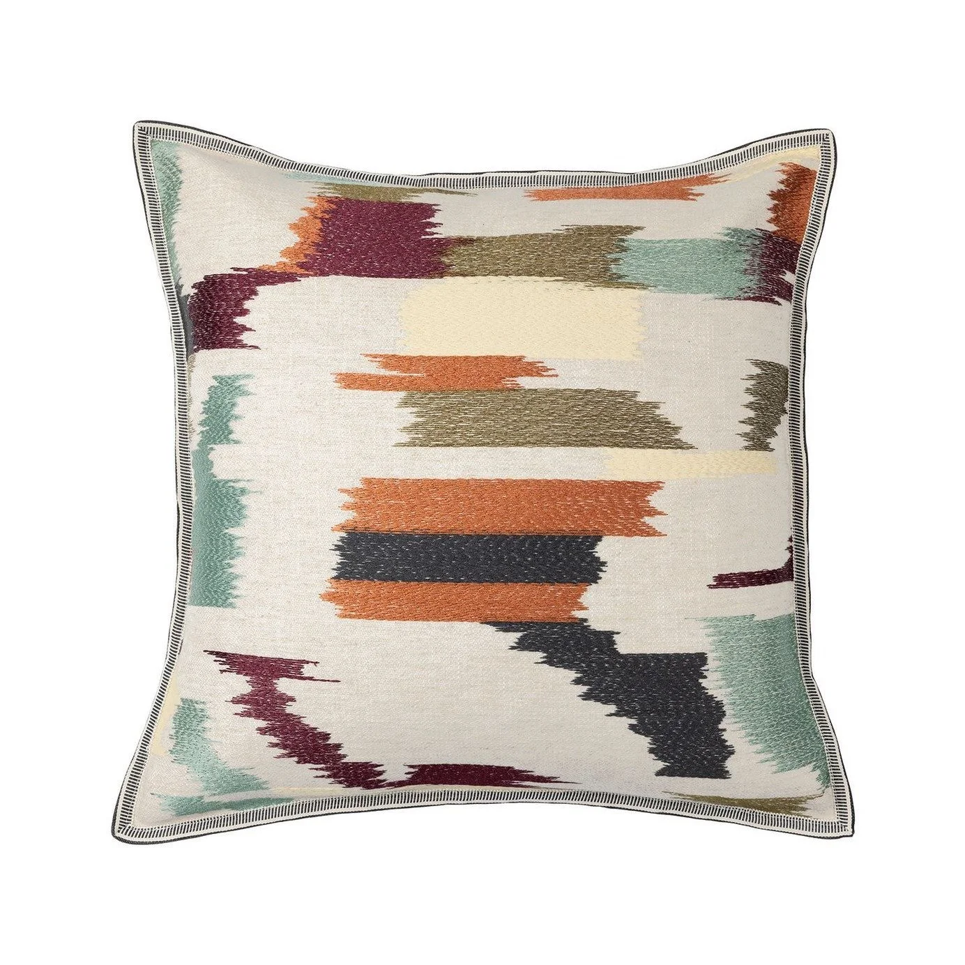 Maison Casamance Benang Square Bleu cushion, 45 × 45 cm, front view