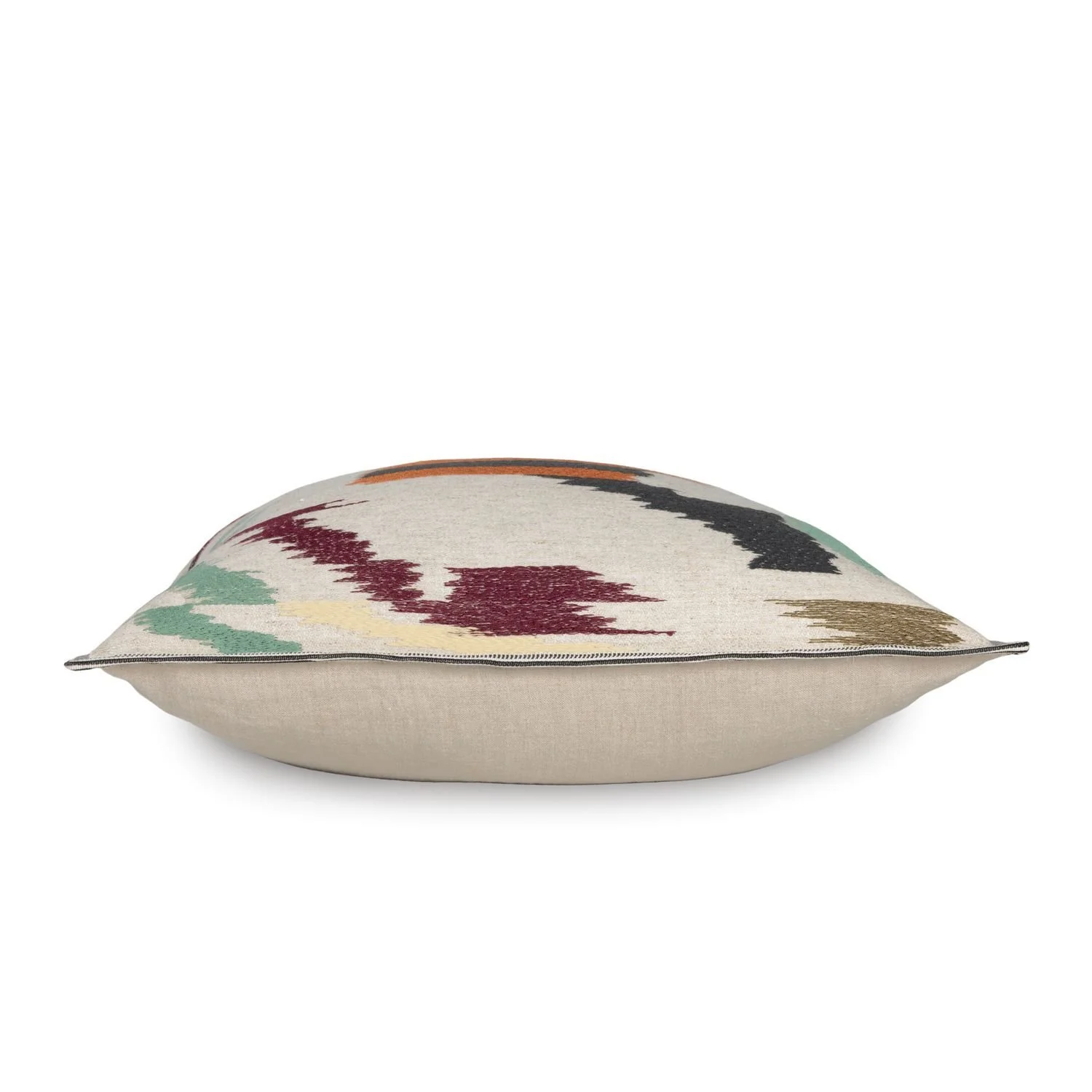 Maison Casamance Benang Square Bleu cushion, side view