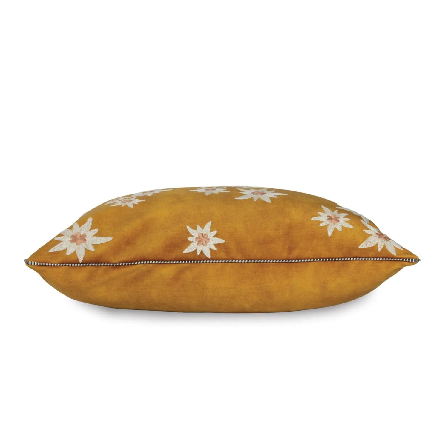 Maison Casamance Ness Jaune Or cushion, side view