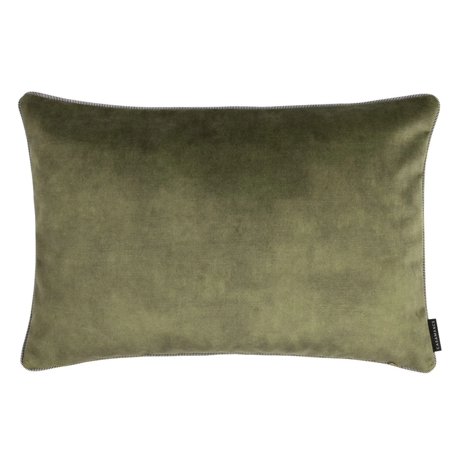 Maison Casamance Ness Vert Olive cushion, reverse