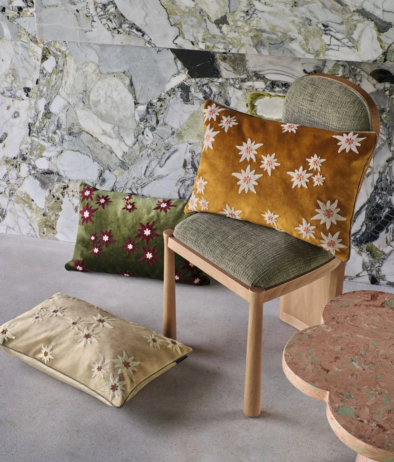 Maison Casamance Ness Noix cushion in a room setting