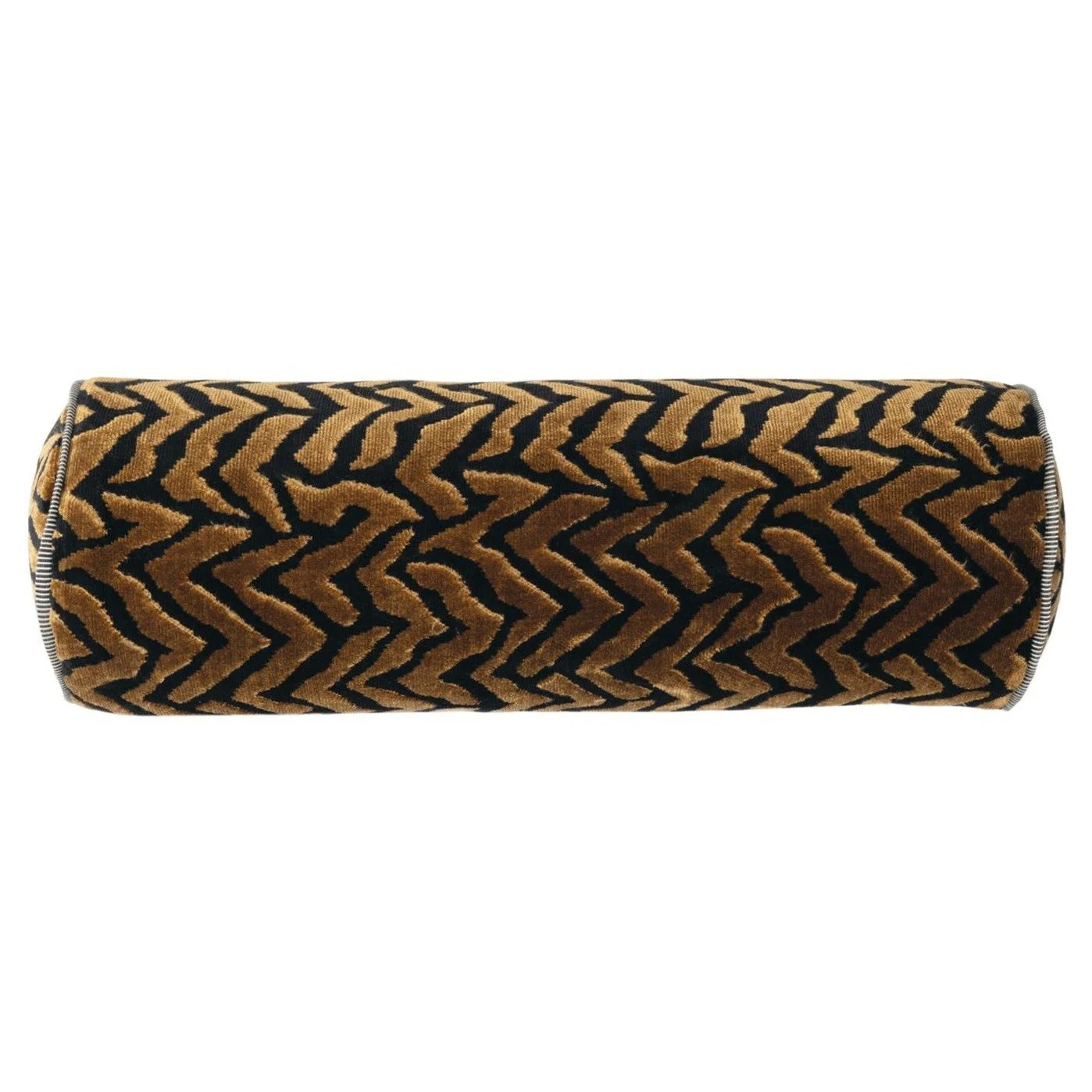 Silhouette Bolster Cushion – Ocre Noir