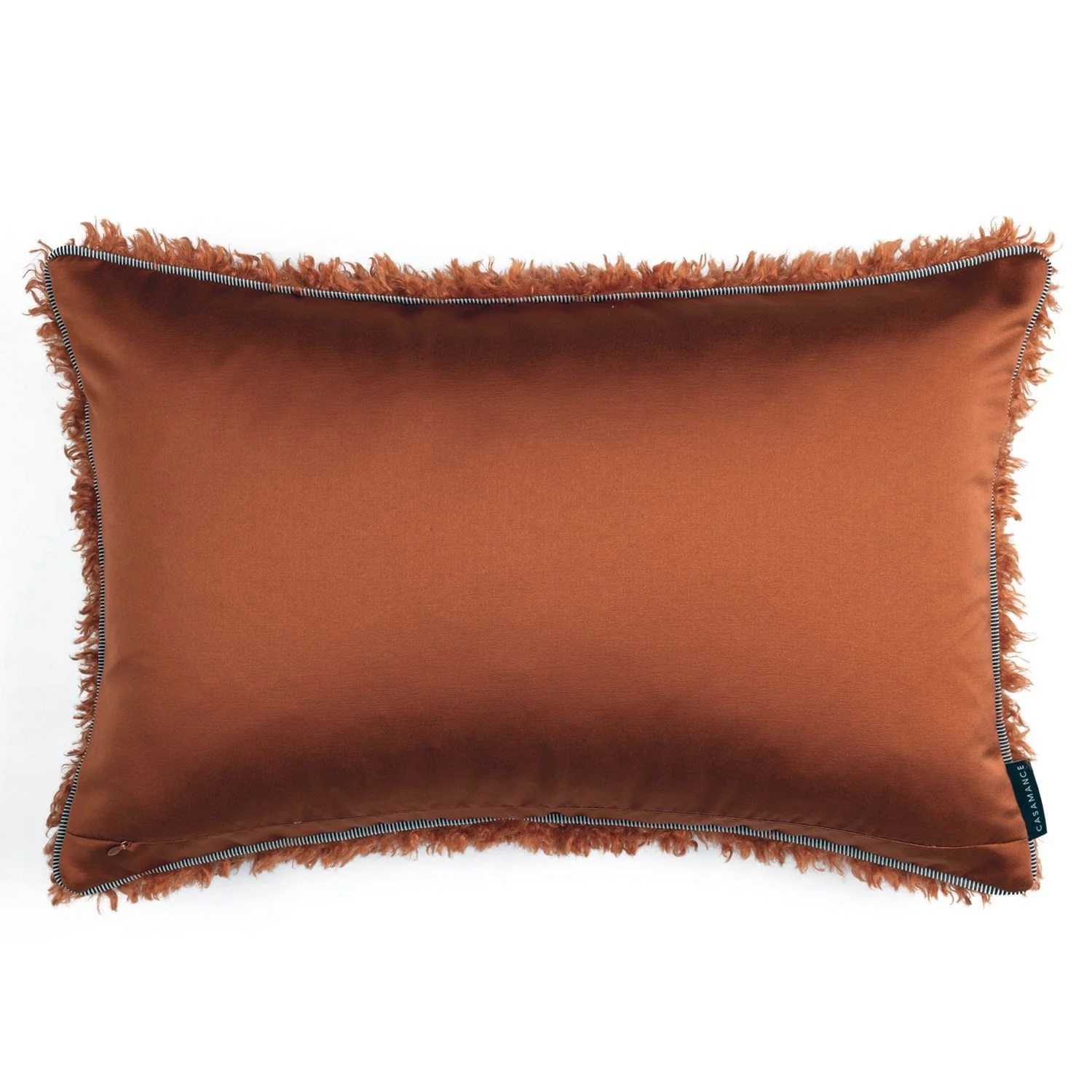 Maison Casamance Sami Orange Brulee cushion, reverse
