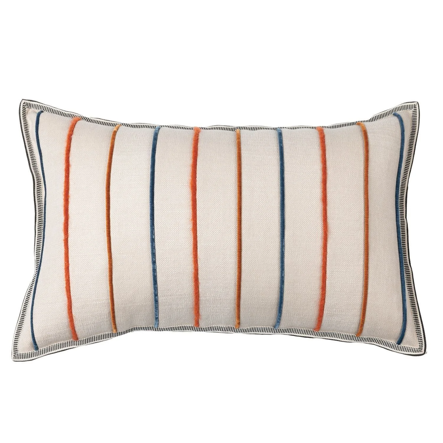 Maison Casamance Killin Orange Bleu cushion, 40 × 60 cm, front view