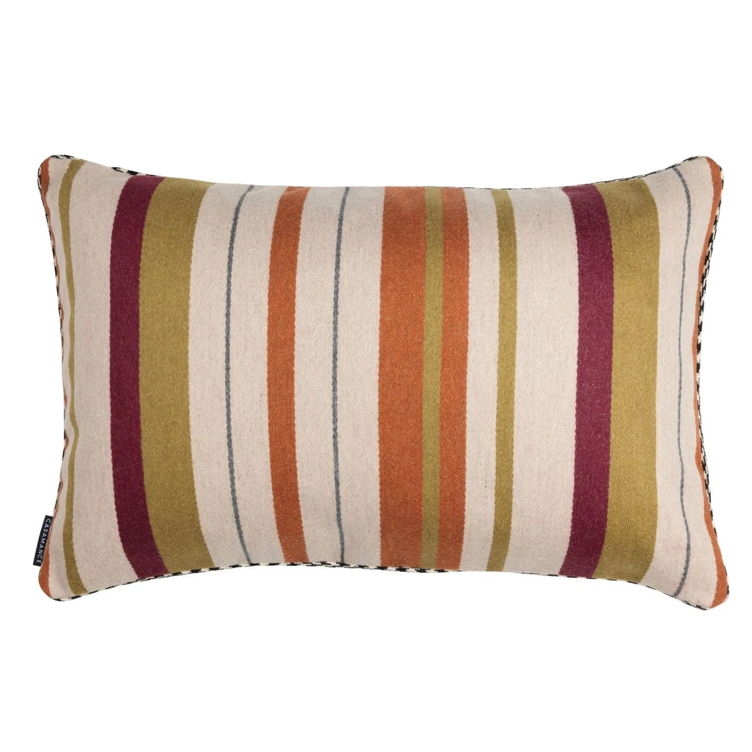 Maison Casamance Elgin Orange Vert cushion, 40 × 60 cm, front view
