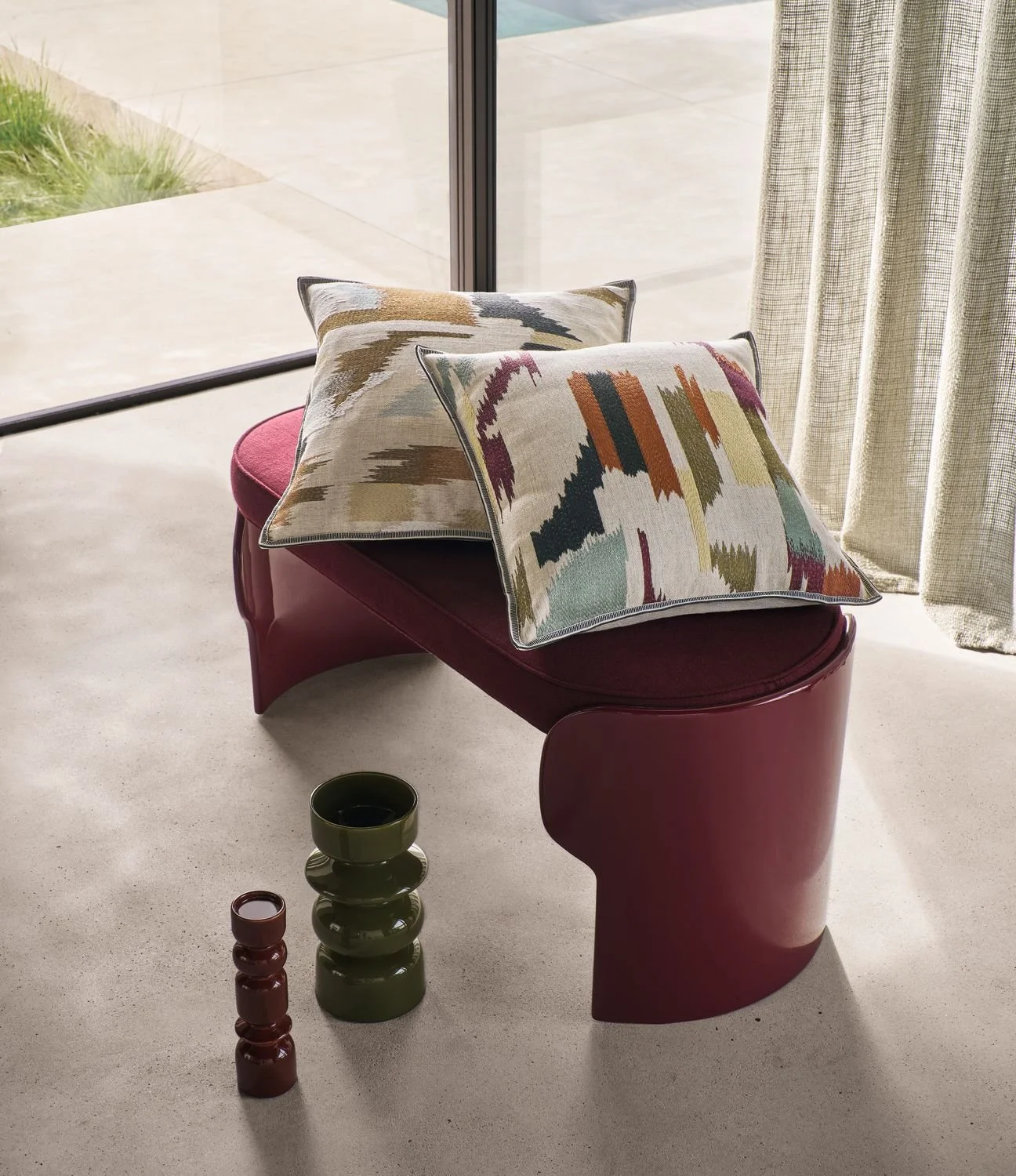 Maison Casamance Benang Square Multico cushion in a room setting