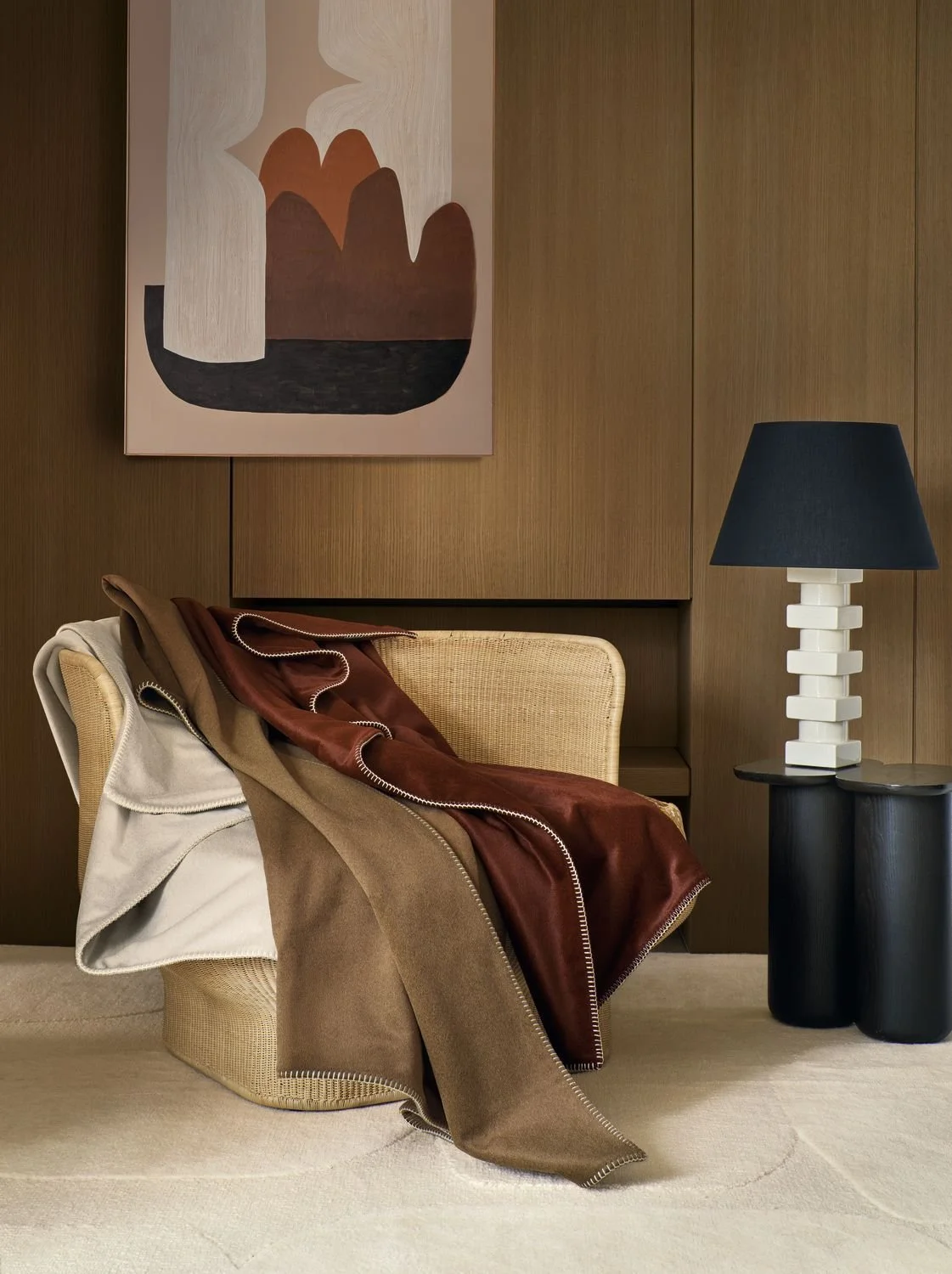 Maison Casamance Clyde Throw Mordore in a room setting