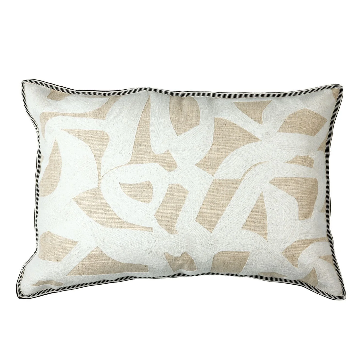 Maison Casamance Mainland Ecru cushion, 40 × 60 cm, front view