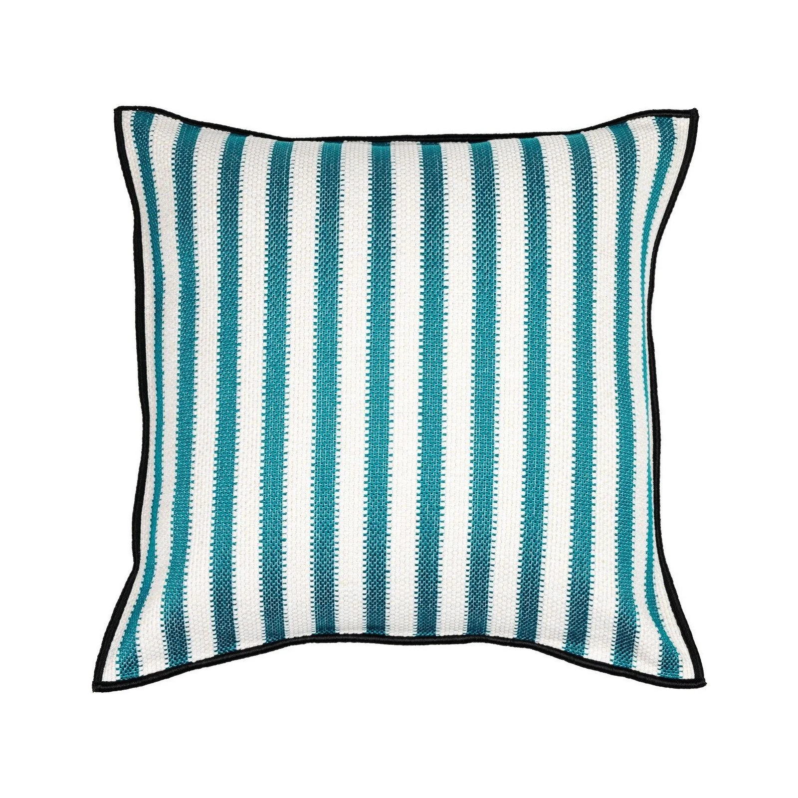 Maison Casamance Levadas Turquoise outdoor cushion, 45 × 45 cm, front view