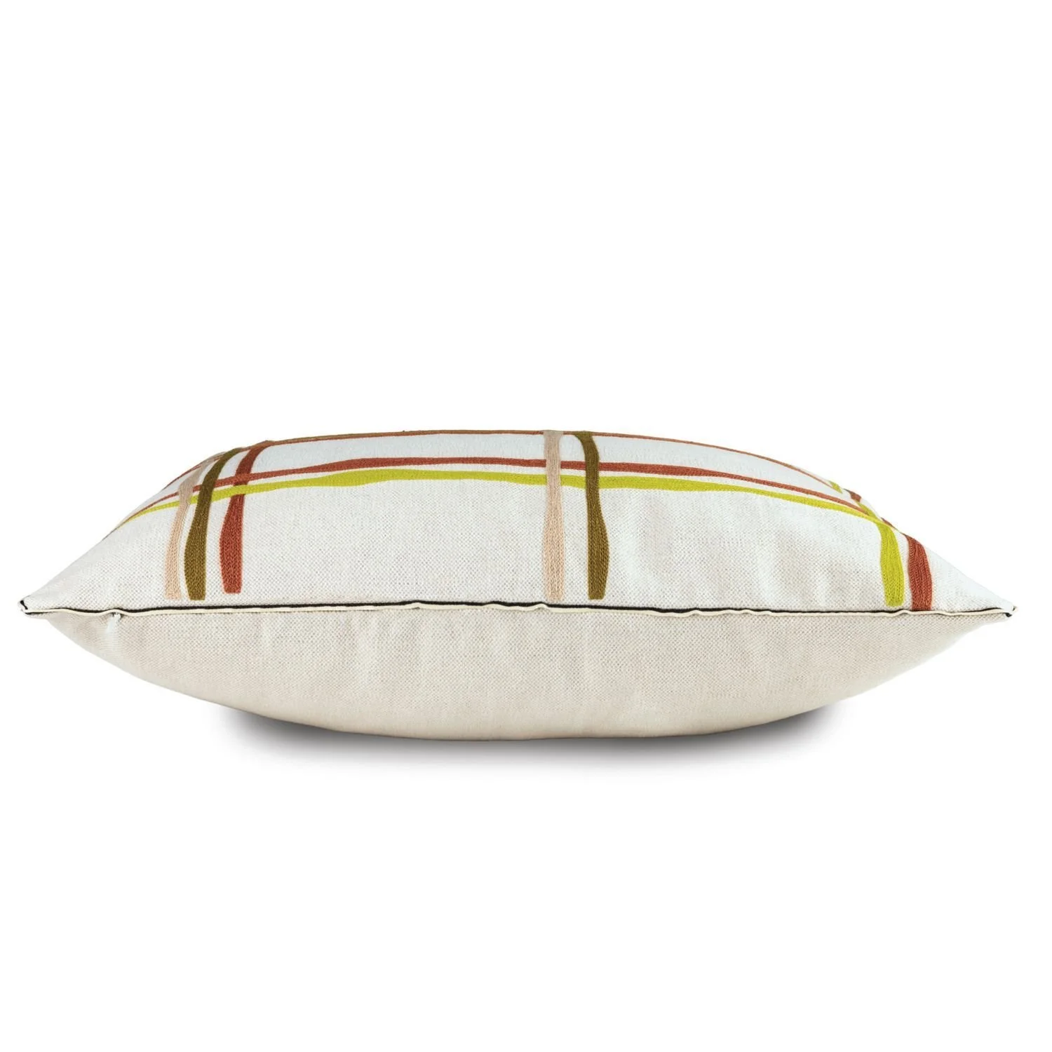 Maison Casamance Oban Bleu Aubergine cushion, side view