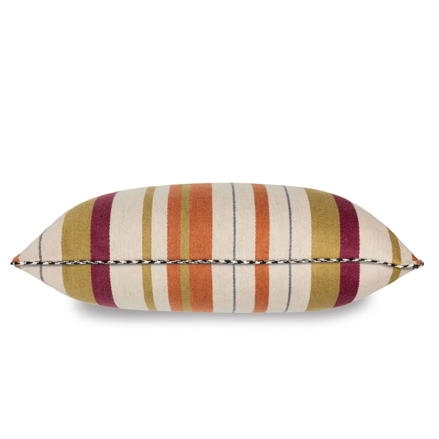 Maison Casamance Elgin Orange Bleu cushion, side view