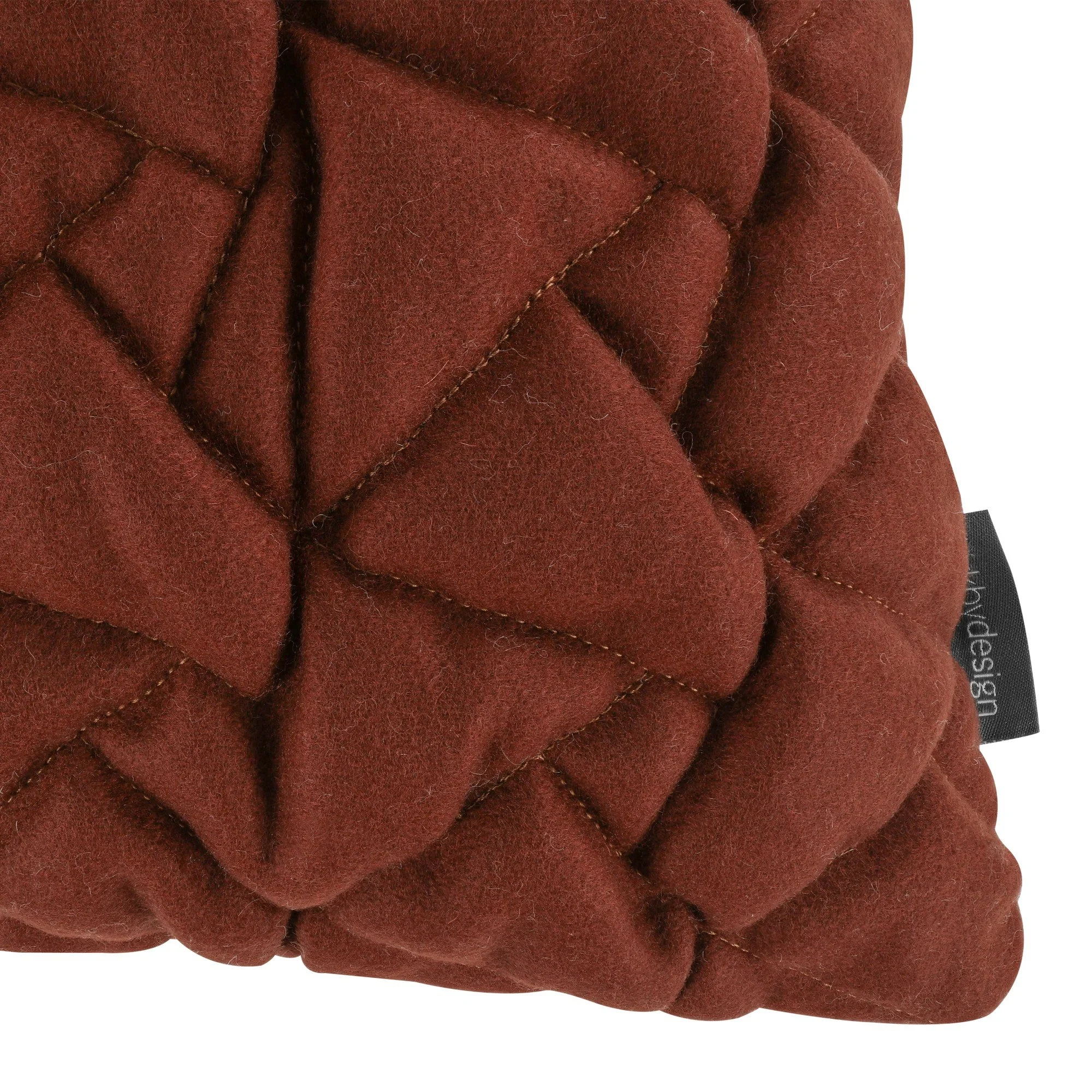 Kirkby Design Area Conker cushion, 50 × 50 cm, corner detail