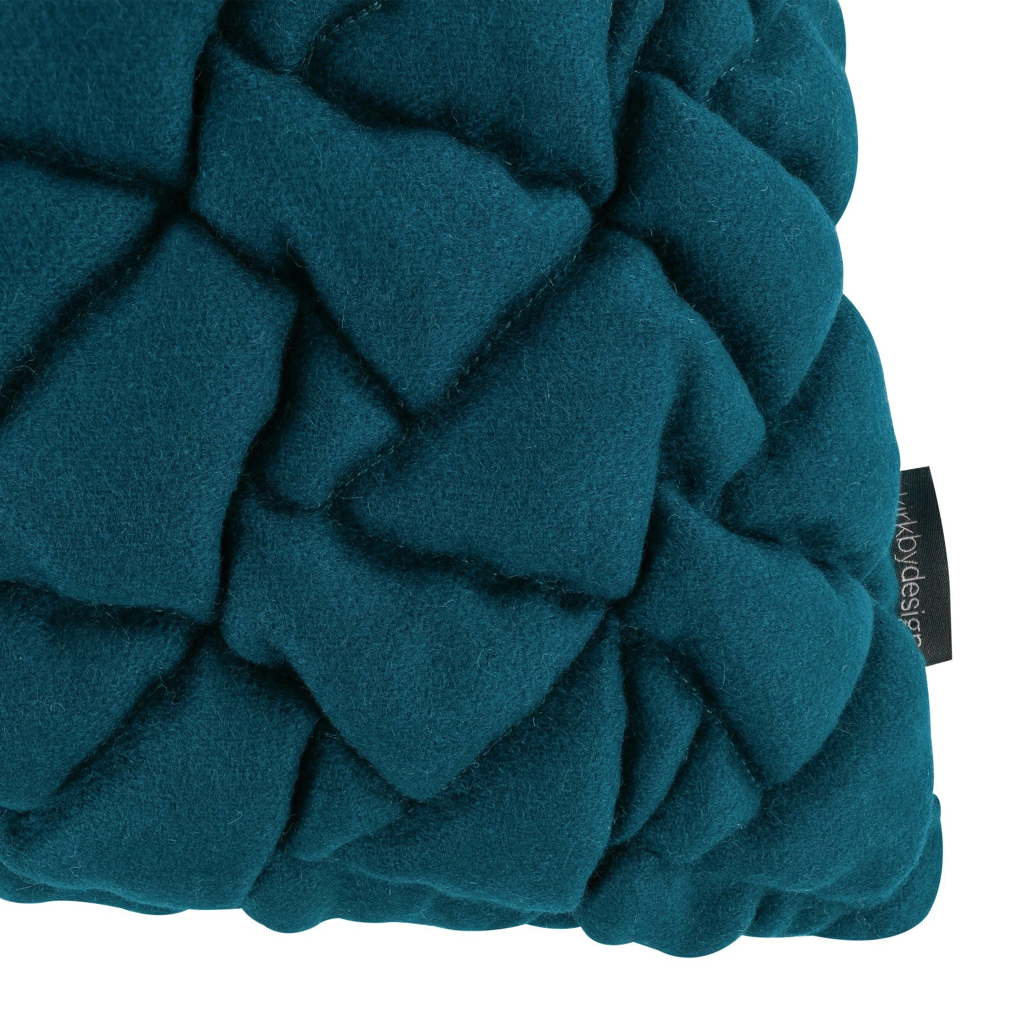Kirkby Design Area Kingfisher cushion, 50 × 50 cm, corner detail